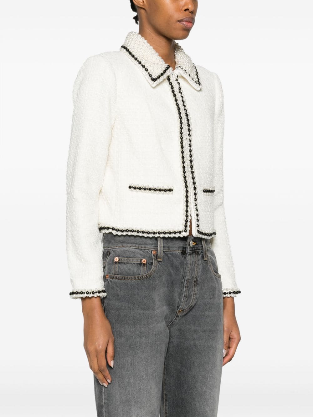Alice + Olivia Women's White Jacket - Stylish Outerwear for Casual & Evening Wear