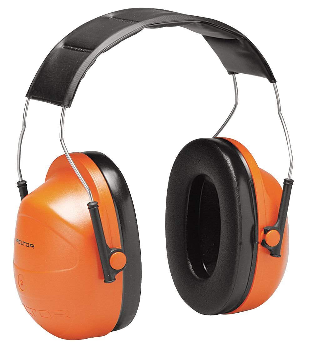 Noise Cancelling Ear Muffs - 24dB NRR Hearing Protection, Adjustable Headband for Shooting, Construction & Work Safety (Orange) - Perfect for Hunting, Concerts & Power Tools