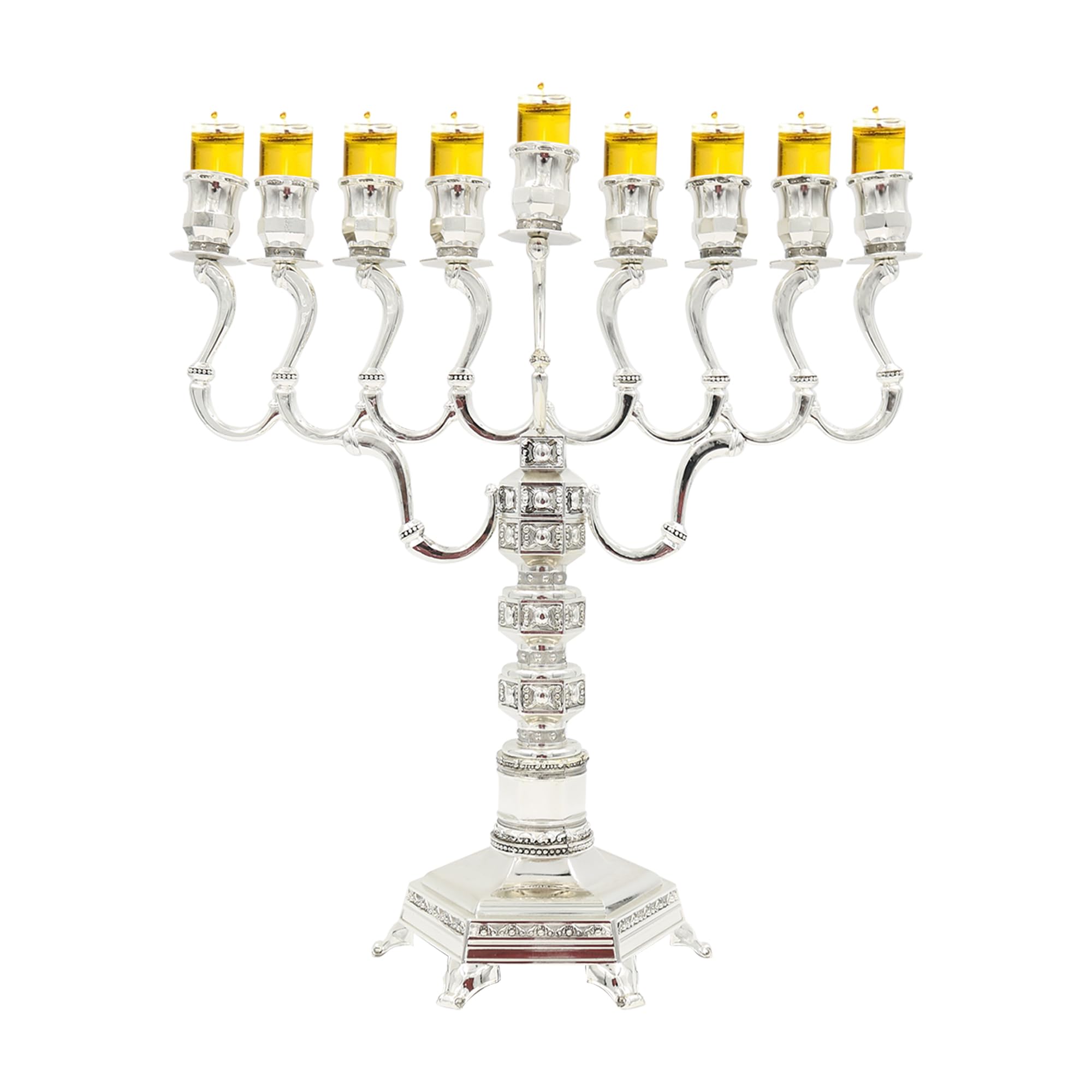 Majestic Giftware Silver-Plated Hanukkah Menorah (MN-HA19899BM) - 13.5