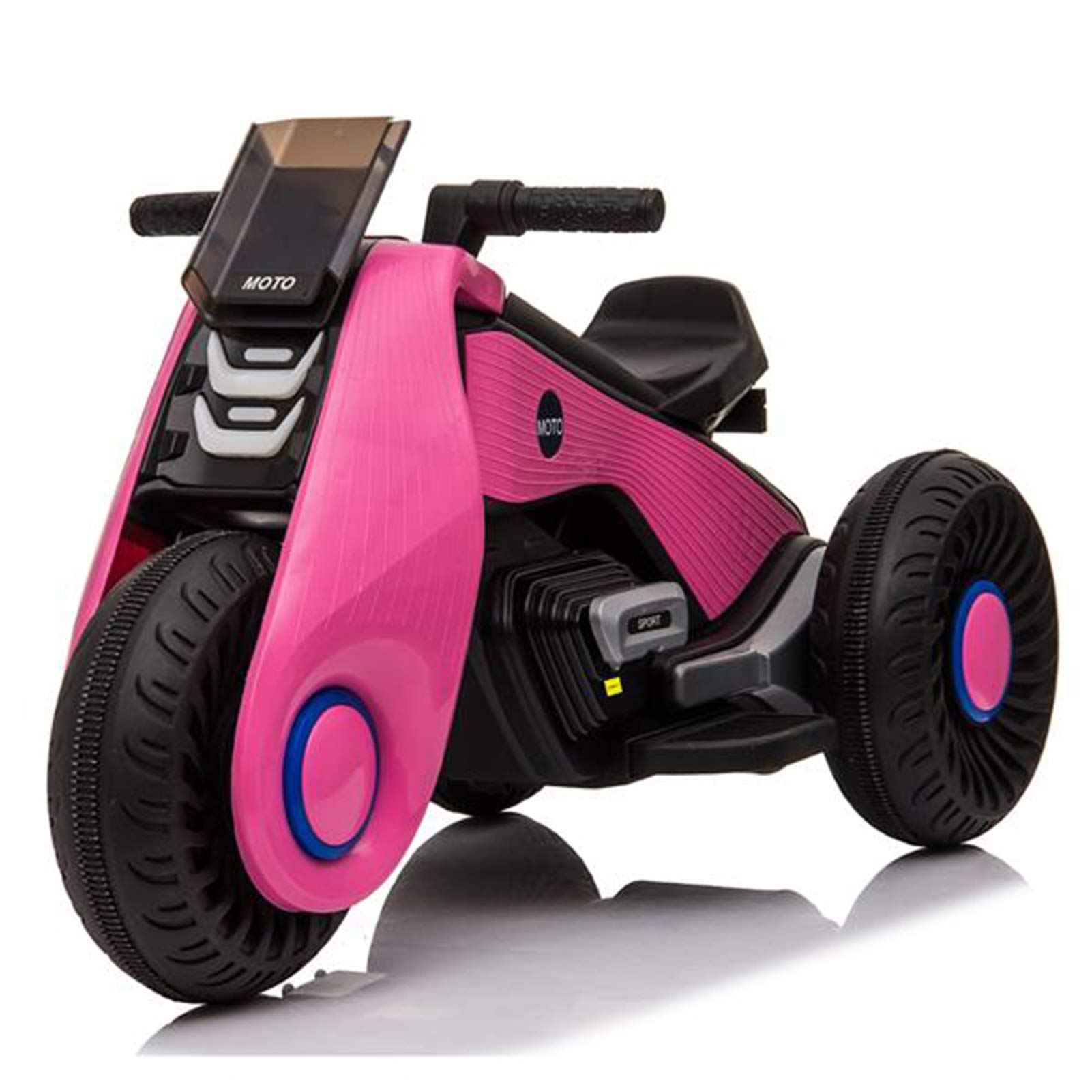 Kids Electric Motorcycle 6V 3-Wheeler Ride-On Toy for Boys & Girls - Pink, Outdoor Play