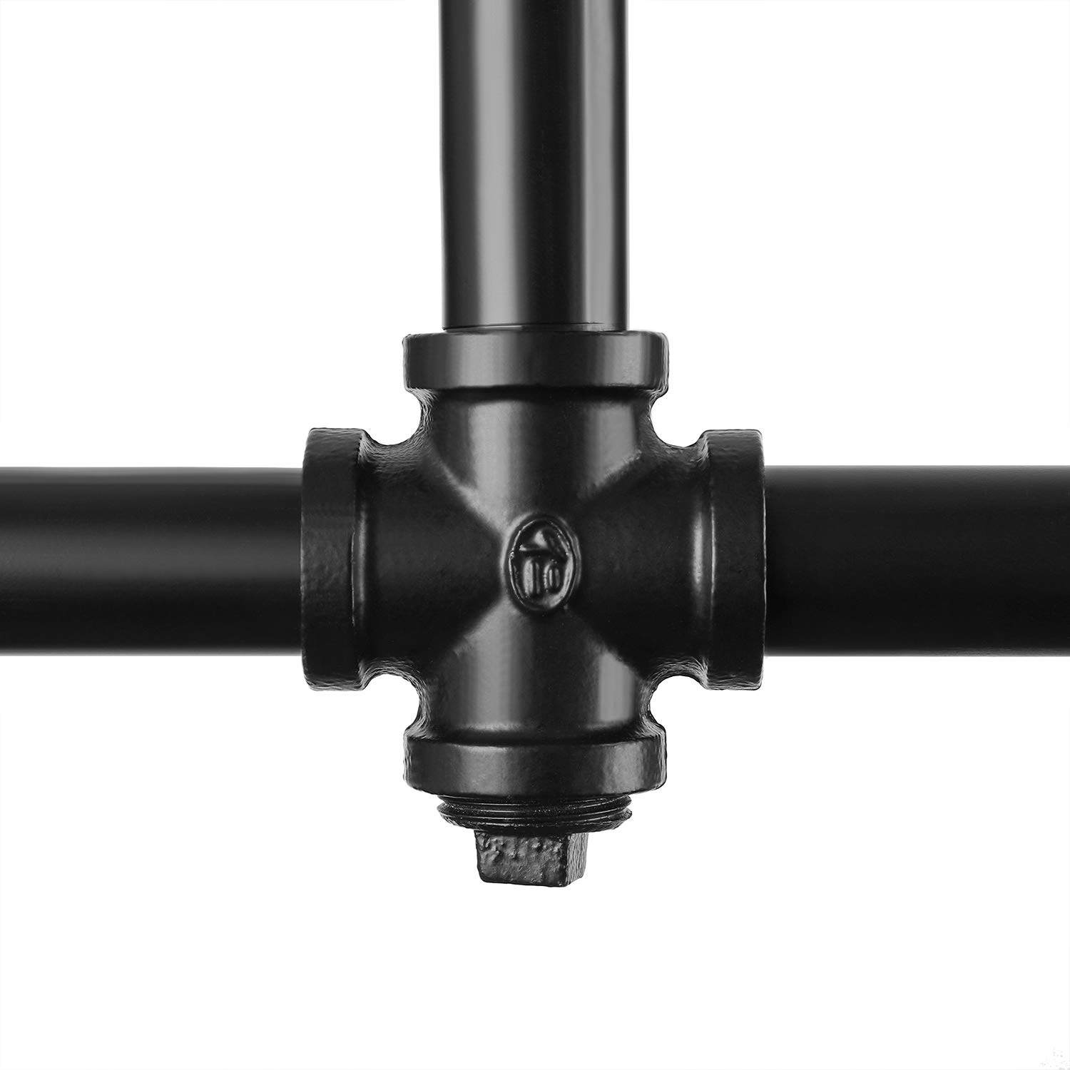 Industrial Steampunk Black Pendant Light - Water Pipe Shape Semi-Flush Mount Ceiling Chandelier for Kitchen, Dining Room & Bar Decor