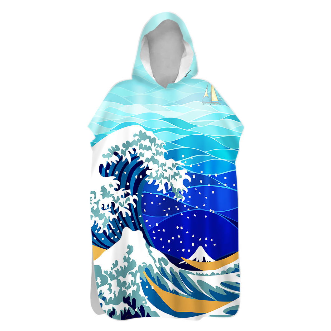 Premium Quick-Dry Hooded Beach Poncho for Women & Men - Lightweight Sun Protection Cover Up - Perfect for Swimming, Surfing, and Beach Vacations