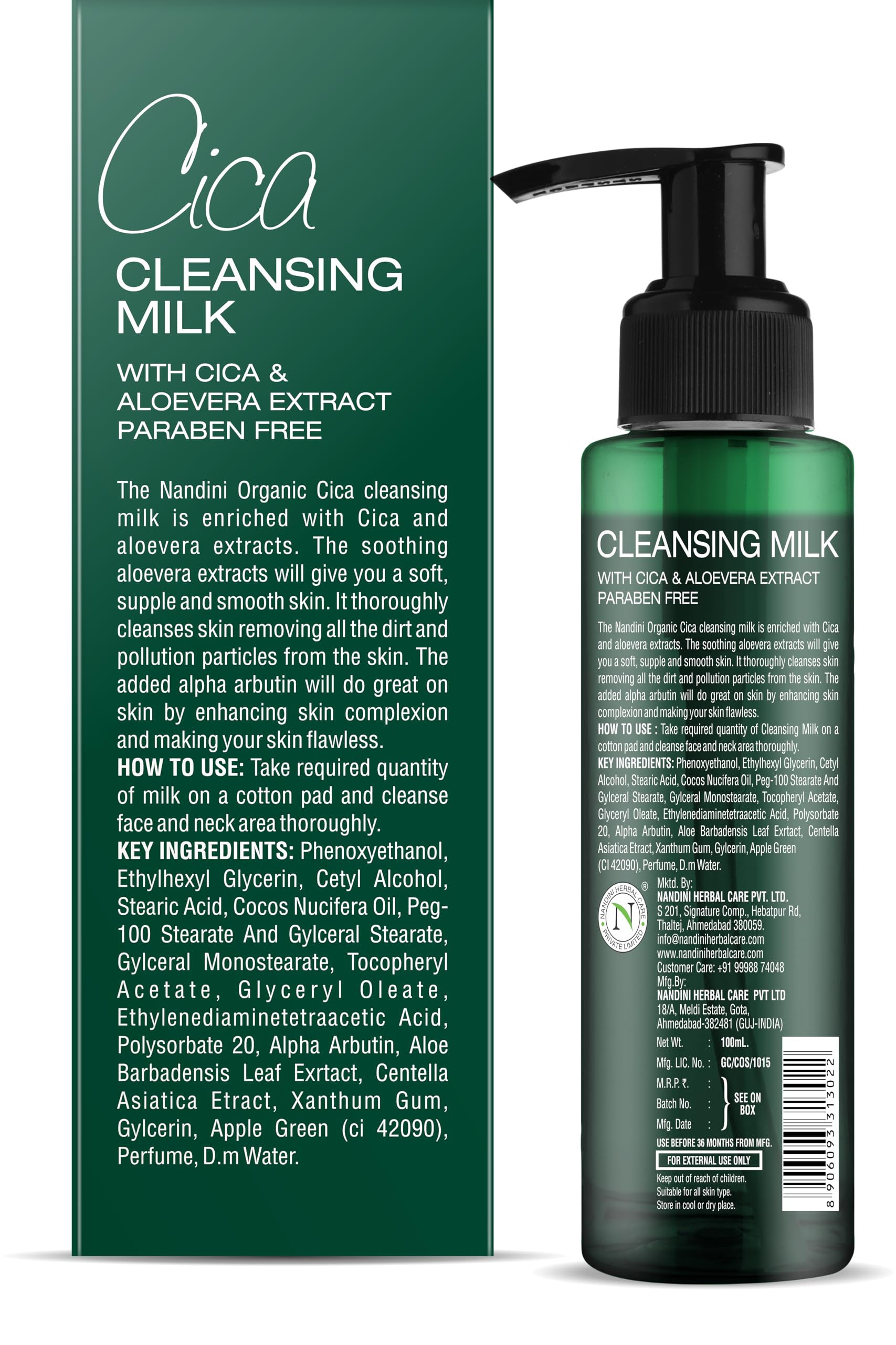 Cica Cleansing Milk with Cica & Aloe Vera Extract - Hydrating & Soothing Facial Cleanser for Sensitive Skin | Gentle Daily Skincare for Dry, Irritated, or Acne-Prone Skin