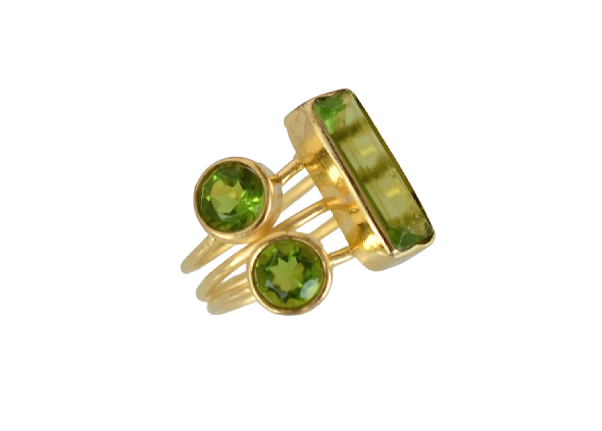 18K Gold Plated Peridot Birthstone Ring for Women | Handmade August Birthstone Jewelry | Green Gemstone Engagement Ring | VR-211 | Perfect for Birthdays, Anniversaries & Special Occasions