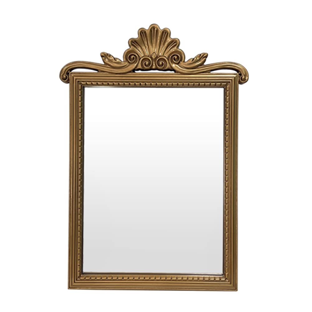 Vintage Gold Baroque Rectangular Wall Mirror - Antique Art Decorative Hanging Vanity Mirror for Bedroom, Living Room & Dresser Decor | Perfect for Home Decor, Wedding Decor & Vintage Style Interior Design