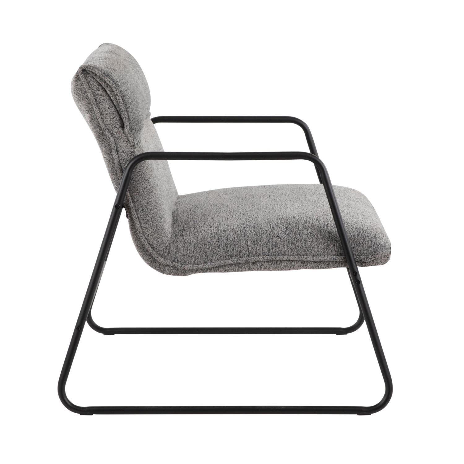 LumiSource Casper Arm Chair - Black Accent Chair for Living Room & Bedroom, Industrial Style Comfortable Lounge Chair for Reading, Relaxing & Home Office