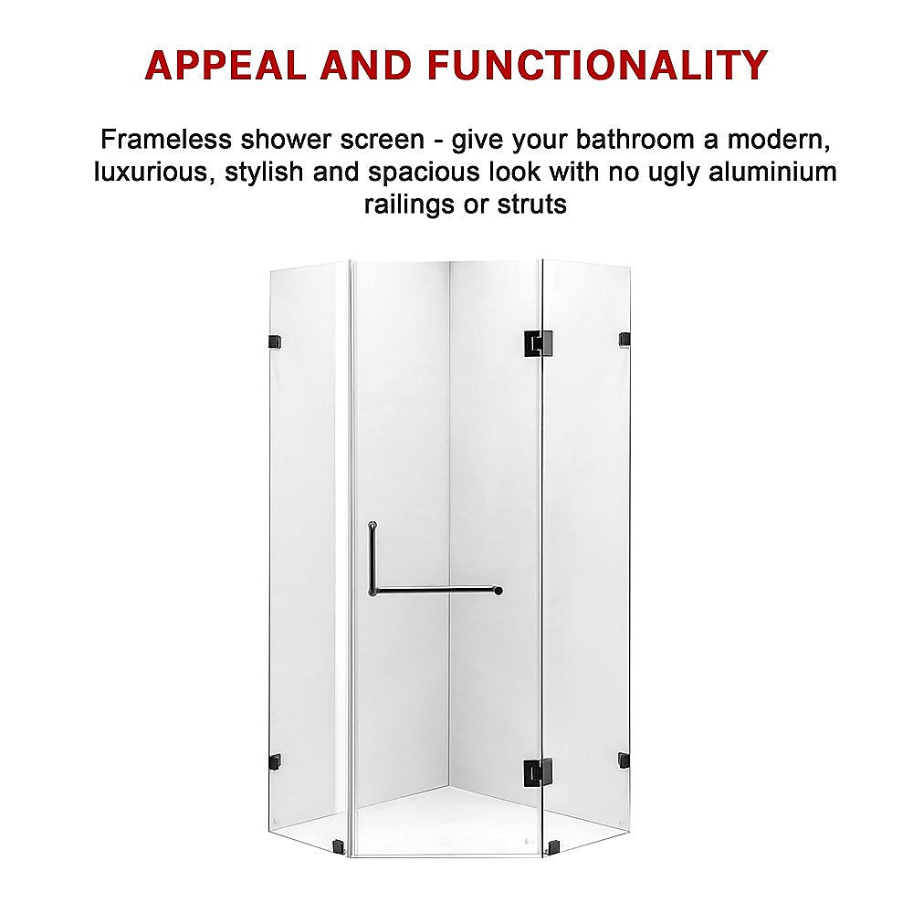 10mm Frameless Glass Shower Screen 1000x1000mm - Modern Bathroom Enclosure by Della Francesca | Perfect for Walk-in Showers, Wet Rooms & Spa Bathrooms