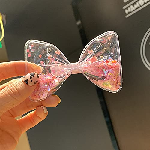 APSAMBR - 2 Pack Cute Princess Hair Claws for Girls, Sparkly Bow Sequins Hair Clips with Cartoon Patterns, Fashion Hair Accessories for Women & Teens - Perfect for Parties, School, and Daily Styling