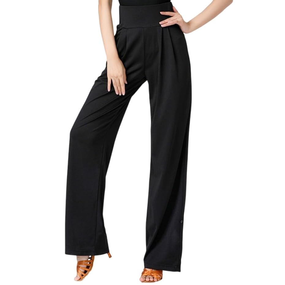 New Stretchy Latin Dance Pants for Women - Thin, Adjustable Tie-Leg Ballroom Trousers | Perfect for Salsa, Bachata & Social Dancing
