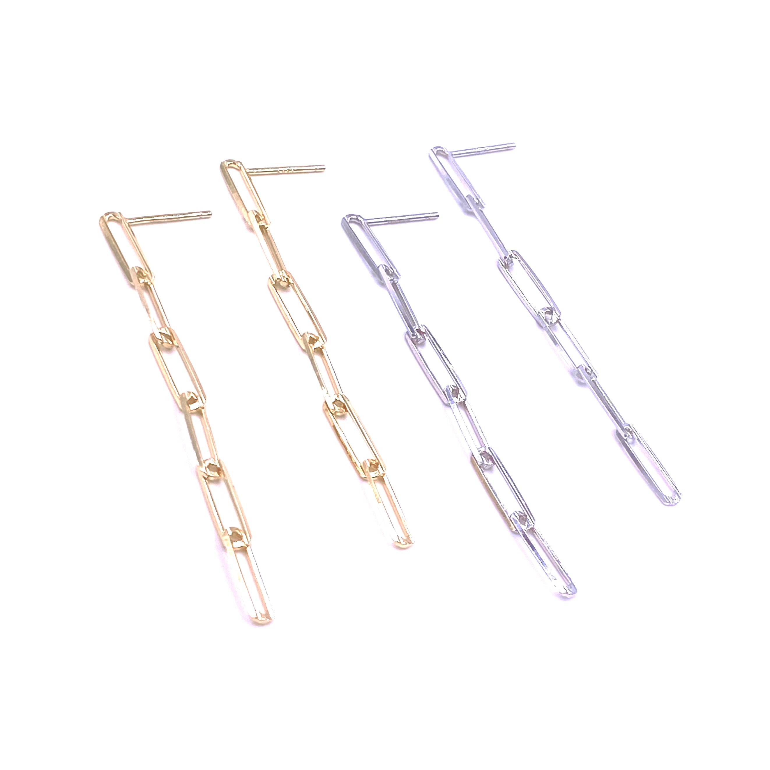 Ashley Gold Sterling Silver Link Chain Drop Earrings for Women - Elegant Dangling Jewelry for Parties, Weddings & Special Occasions