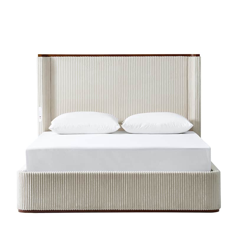 Thaine Hydraulic Storage Bed with LED Lighting & USB Charging Ports - Space-Saving Bed Frame with Underbed Storage for Small Apartments & Dorms