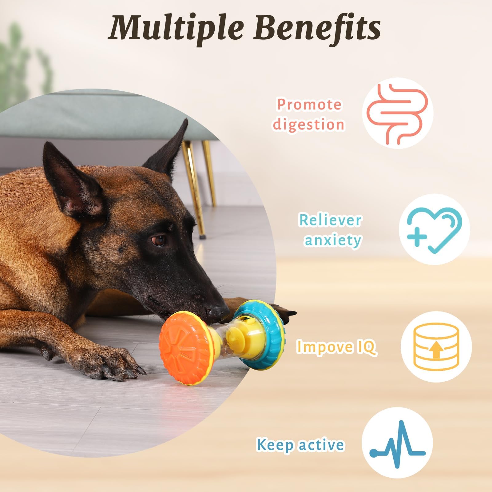MateeyLife Interactive Treat Dispensing Dog Toys - Mental Stimulation Puzzle Toys for Small & Large Dogs, Chew-Resistant Pet Enrichment for Boredom Relief | Perfect for Crate Training, Alone Time & Anxiety Relief