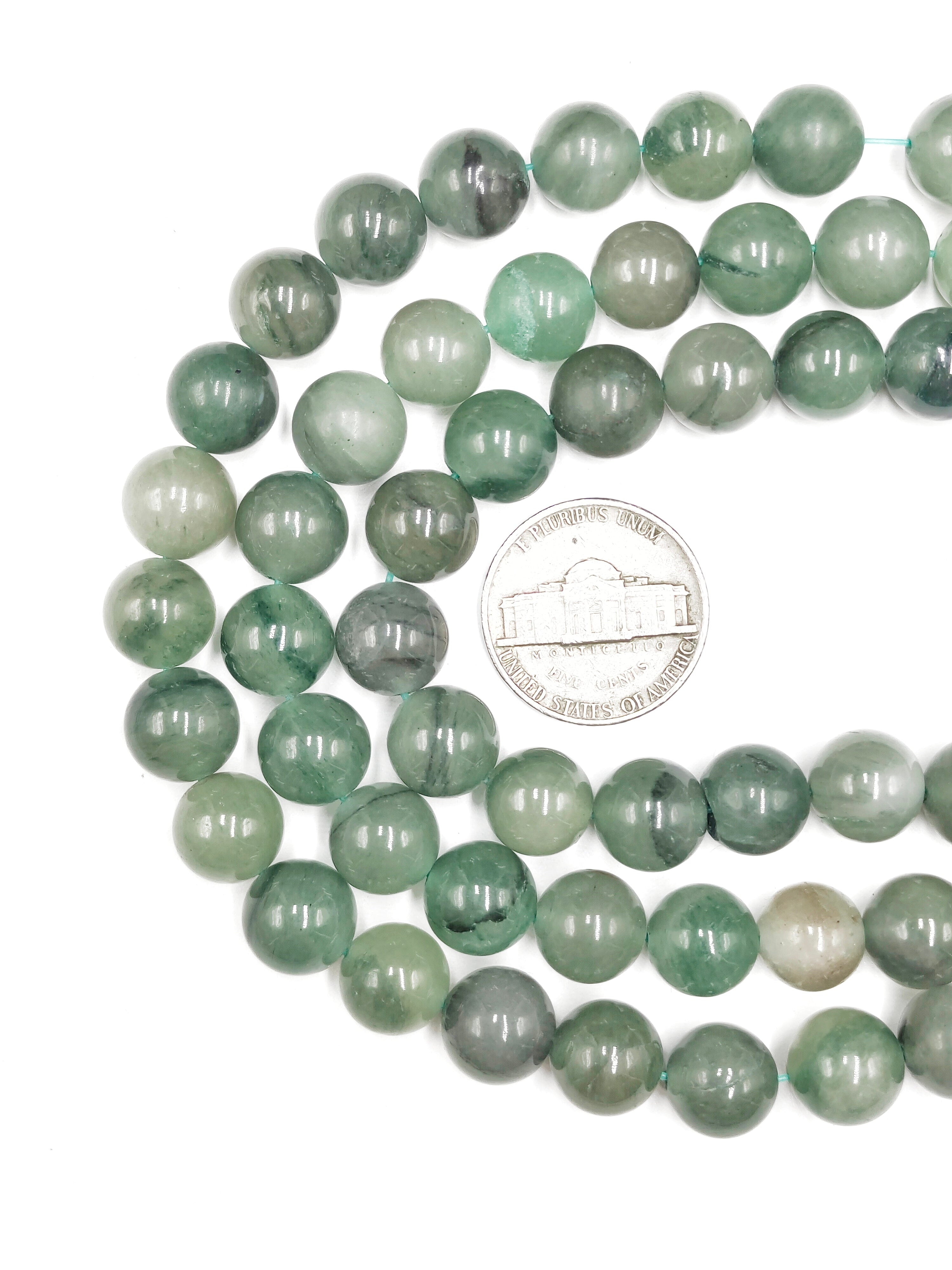 10mm Dark Green Aventurine Smooth Round Beads - 15.5 Inch Strand for Jewelry Making, DIY Crafts, and Healing Crystal Bracelets
