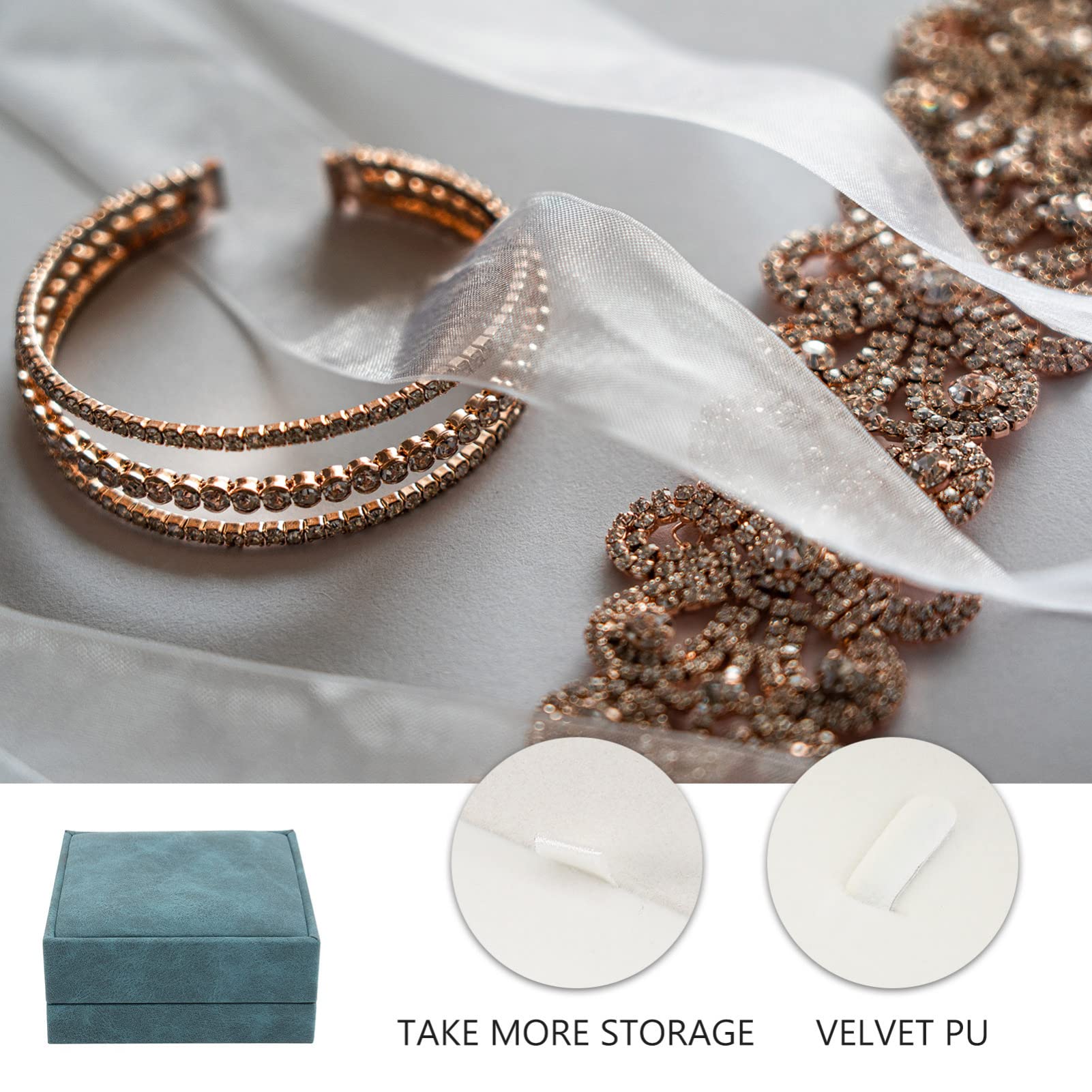 Happyyami Jewelry Storage Box - Flannel Lined Brooch & Jewelry Organizer Case with Fashionable Tray for Earrings, Rings & Necklaces | Perfect for Travel, Home Display & Gift Giving