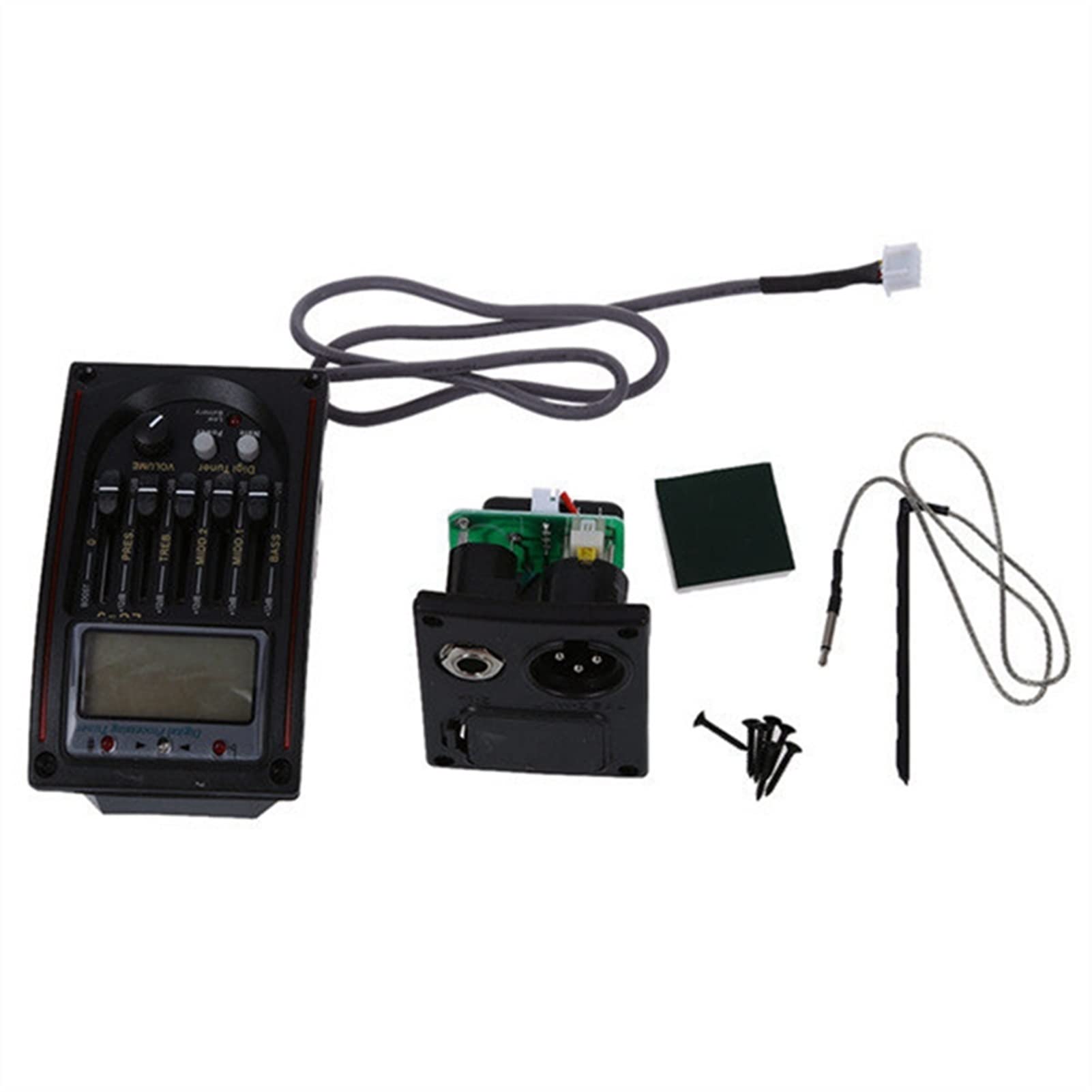 5-Band EQ Acoustic Guitar Pickup with LCD Tuner & Volume Control - Preamp for Enhanced Sound & Easy Tuning - Perfect for Live Performances & Studio Recording