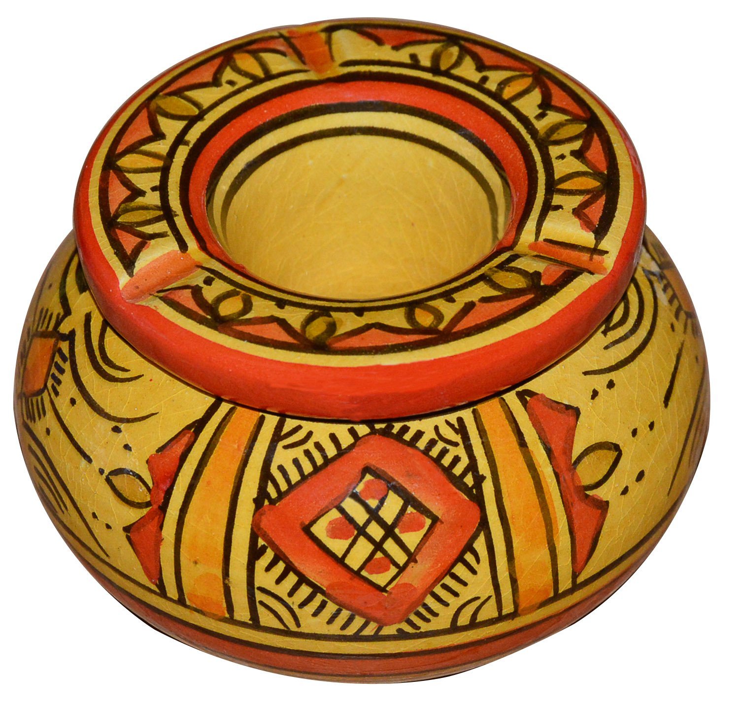 Handmade Moroccan Ceramic Ashtrays - Smokeless Small Ashtray for Cigarettes | Perfect for Indoor Use, Outdoor Patios, and Home Decor