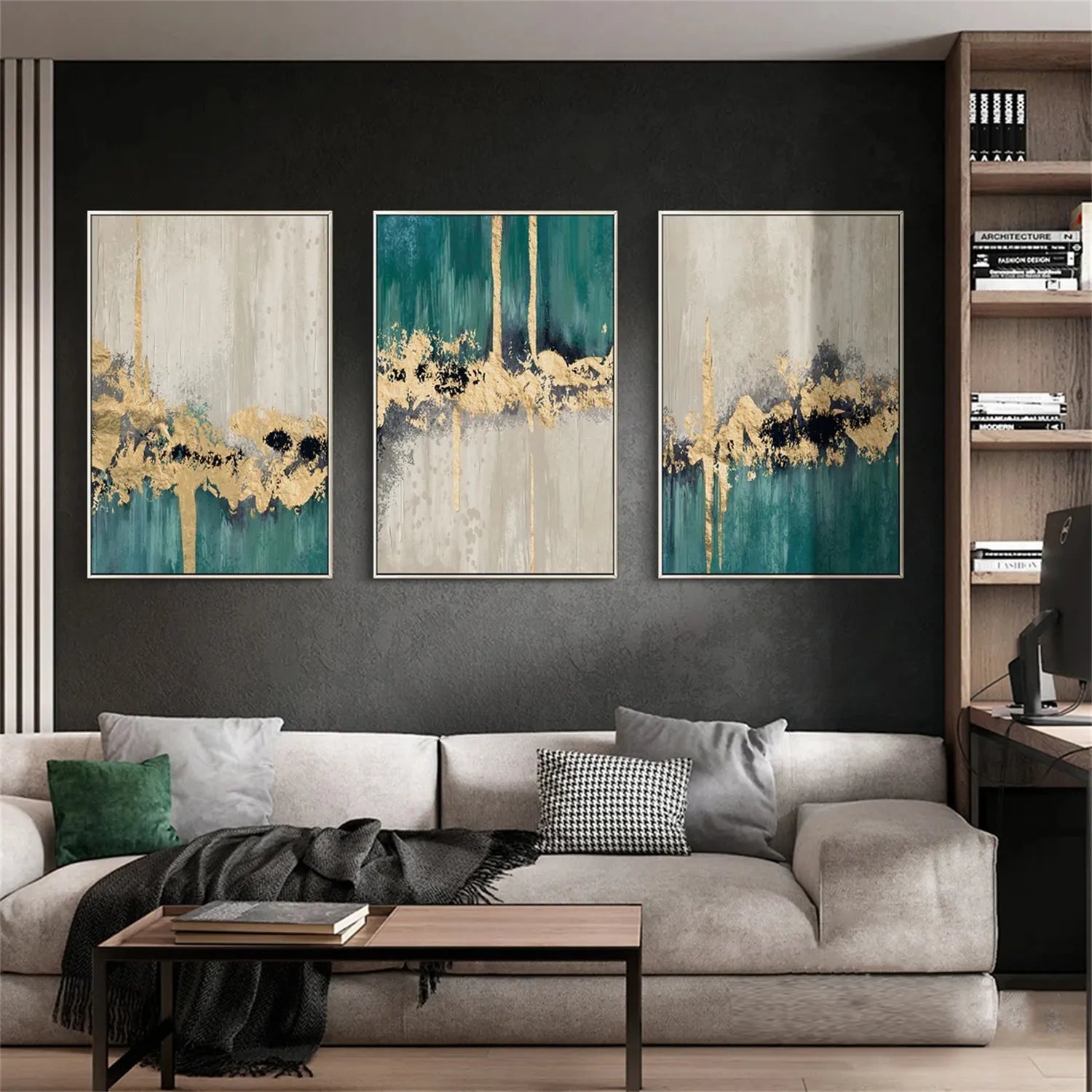 Abstract Painting Set of 3 - Modern Wall Art Canvas Prints #AB218 | Perfect for Living Room, Bedroom & Office Decor