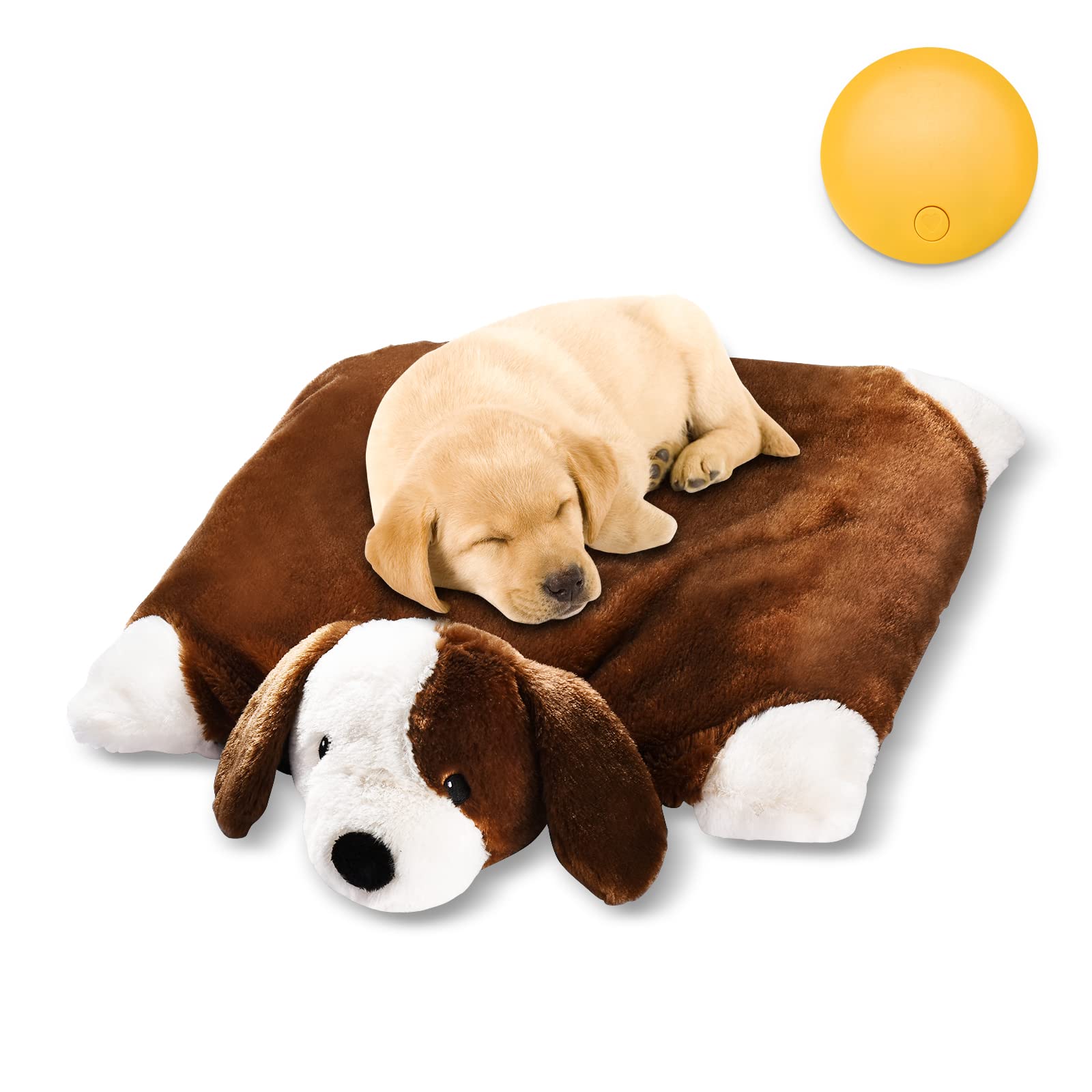**Calming Heartbeat Stuffed Animal Toy for Dogs – Anxiety Relief, Crate Training & Sleep Aid – Soft Plush Puppy Comfort Toy for Stress Relief, Separation Anxiety, and Cuddling (Perfect for New Puppies, Travel, and Bedtime Comfort)**