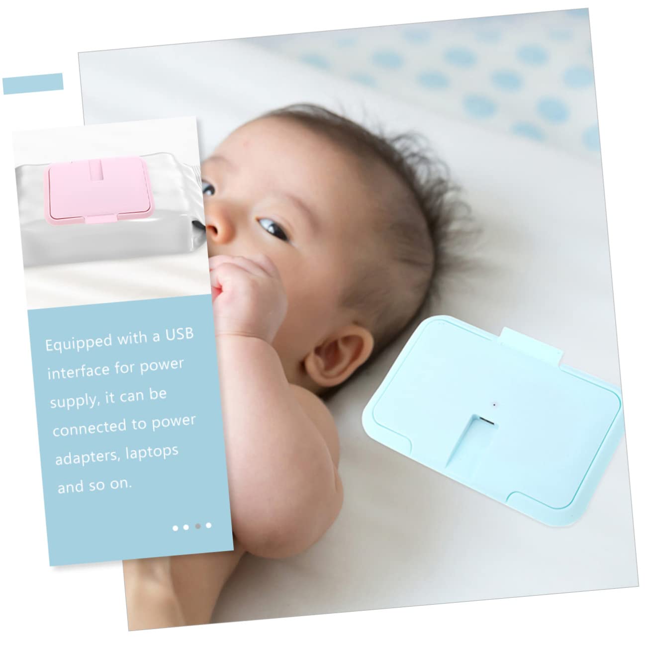 Toyvian 4-Pack USB-Powered Baby Wipe Warmer - Portable Diaper Warmer for Wet Wipes & Tissues - Perfect for Nursery, Travel & On-the-Go Diaper Changes