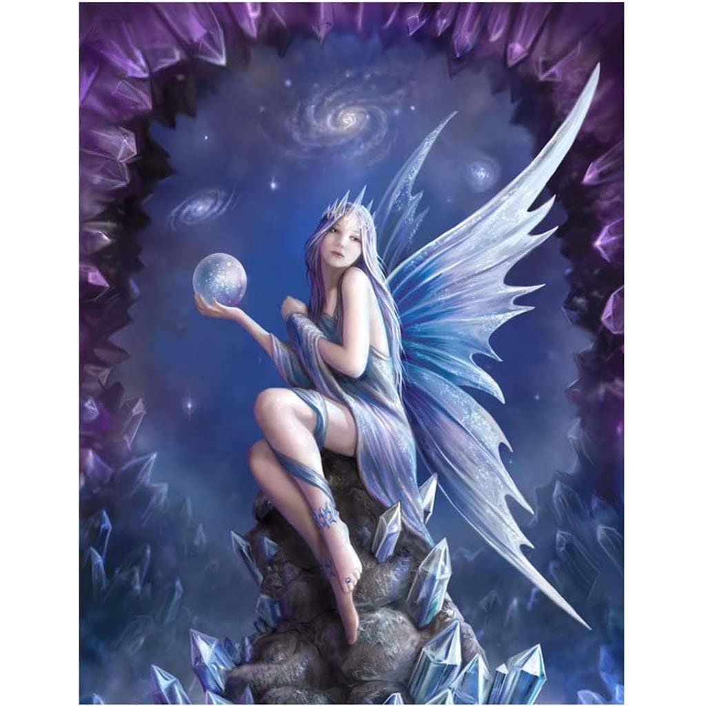 5D Diamond Painting Kit - Fairy Holding Crystal Ball, DIY Embroidery Art for Adults, Home Wall Decor Gift (16x20 Inch) - Perfect for Relaxation, Stress Relief & Creative Home Decoration