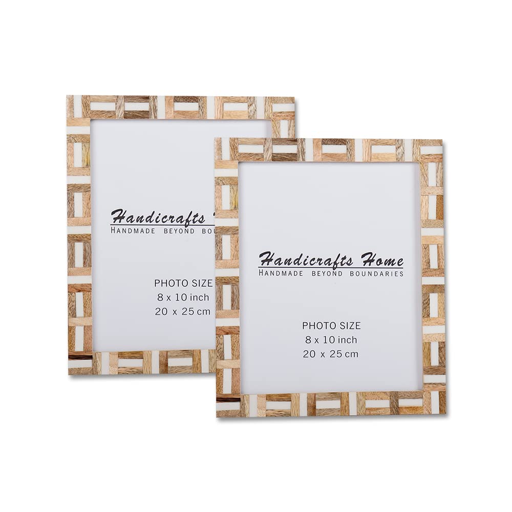 Premium 8x10 Wooden Picture Frames - Handcrafted Home Decor Photo Frames (Pack of 2) for Wall Display & Tabletop Decor - Marquet-Chase Collection