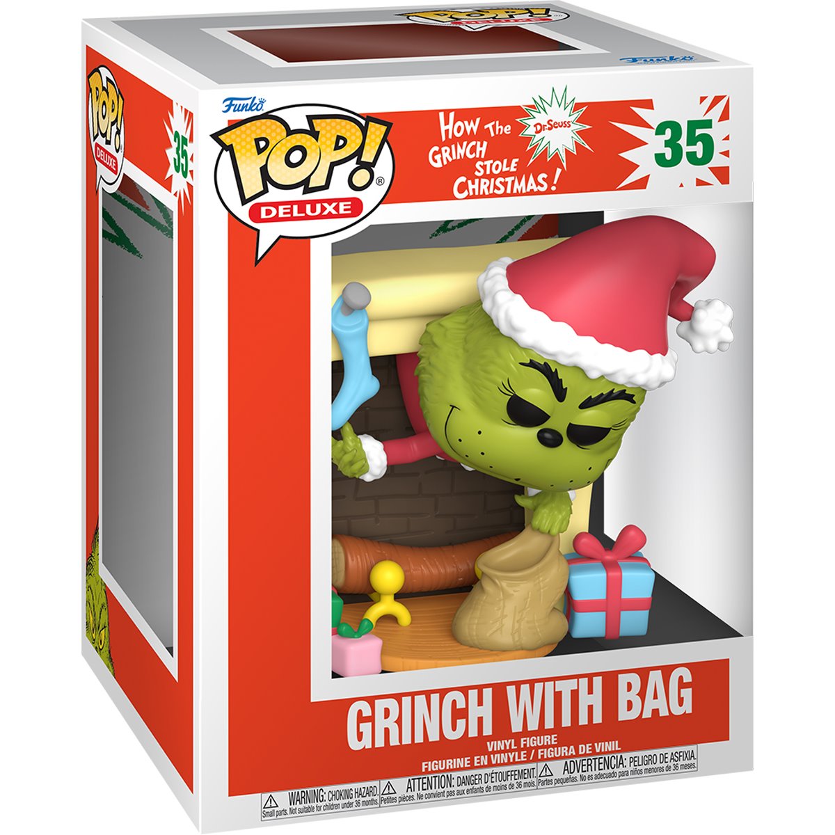 **Grinch with Bag Deluxe Funko Pop! Vinyl Figure #35 - How the Grinch Stole Christmas Collectible - Perfect for Holiday Decor & Gifts**