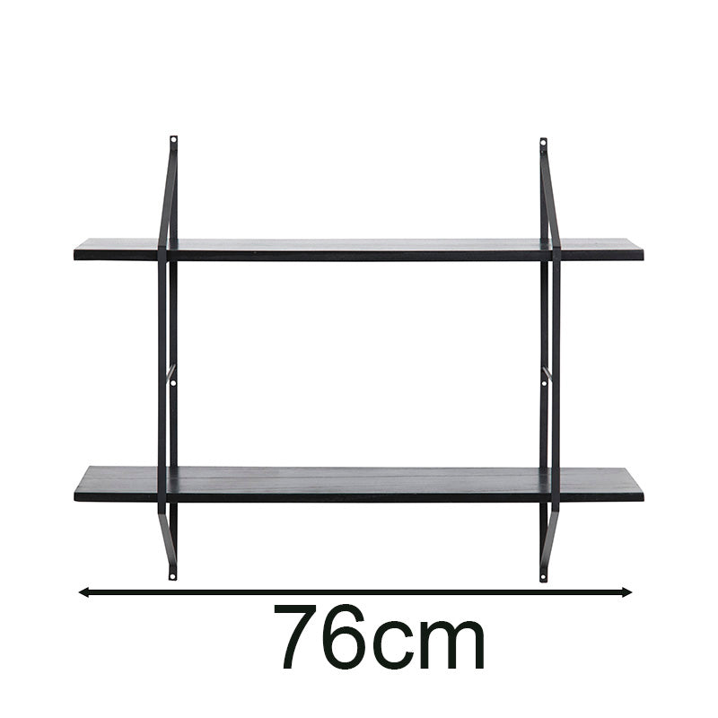 RYDEN 30-Inch Display Unit - Black & Paulownia Wooden Shelf for Home & Office Organization | Perfect for Living Room, Bedroom, or Retail Store Decor