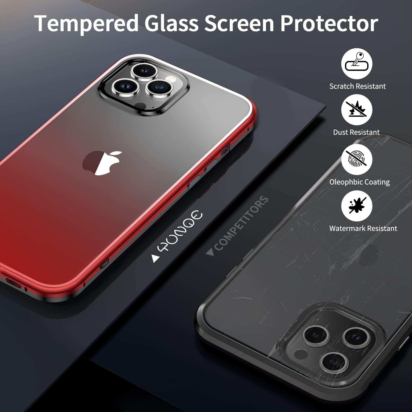 Premium Magnetic Privacy Case for iPhone 13 Pro Max - Anti-Spy Screen Protector & Full-Body Protection with Strong Double-Sided Magnet (Red) | Perfect for Office, Travel & Secure Mobile Banking