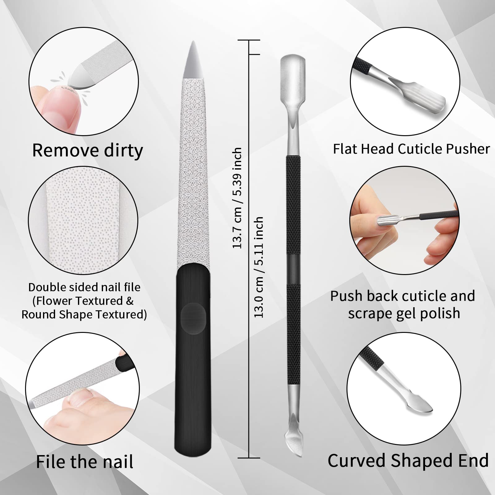Professional Ingrown Toenail Pedicure Tool Kit - 6 Piece Stainless Steel Nail File, Lifter, Pusher & Sharp Blade Knives Set for Ingrown Toe Nail Care & Foot Repair - Perfect for Home Pedicures, Salon Use & DIY Nail Treatment