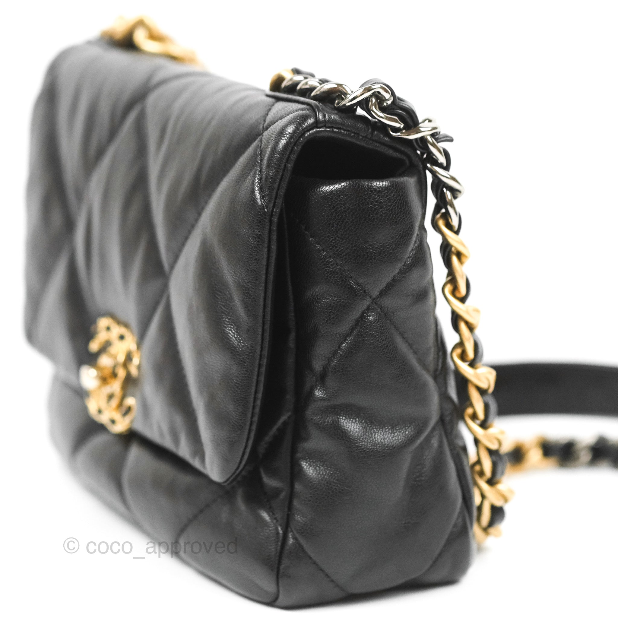 Chanel 19 Small Black Goatskin Mixed Hardware Handbag - Luxury Designer Crossbody Bag for Women | Perfect for Evening Events, Date Nights & Special Occasions
