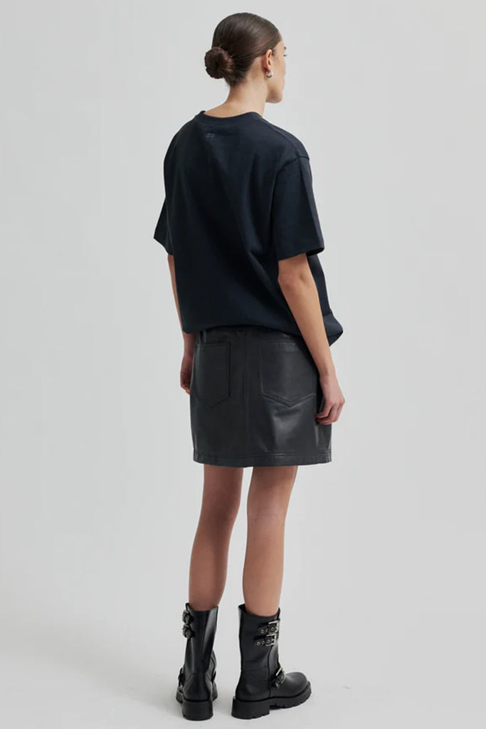 Women's Letho Leather Mini Skirt in Volcanic Ash - Stylish Short Skirt for Night Out, Party & Date Night
