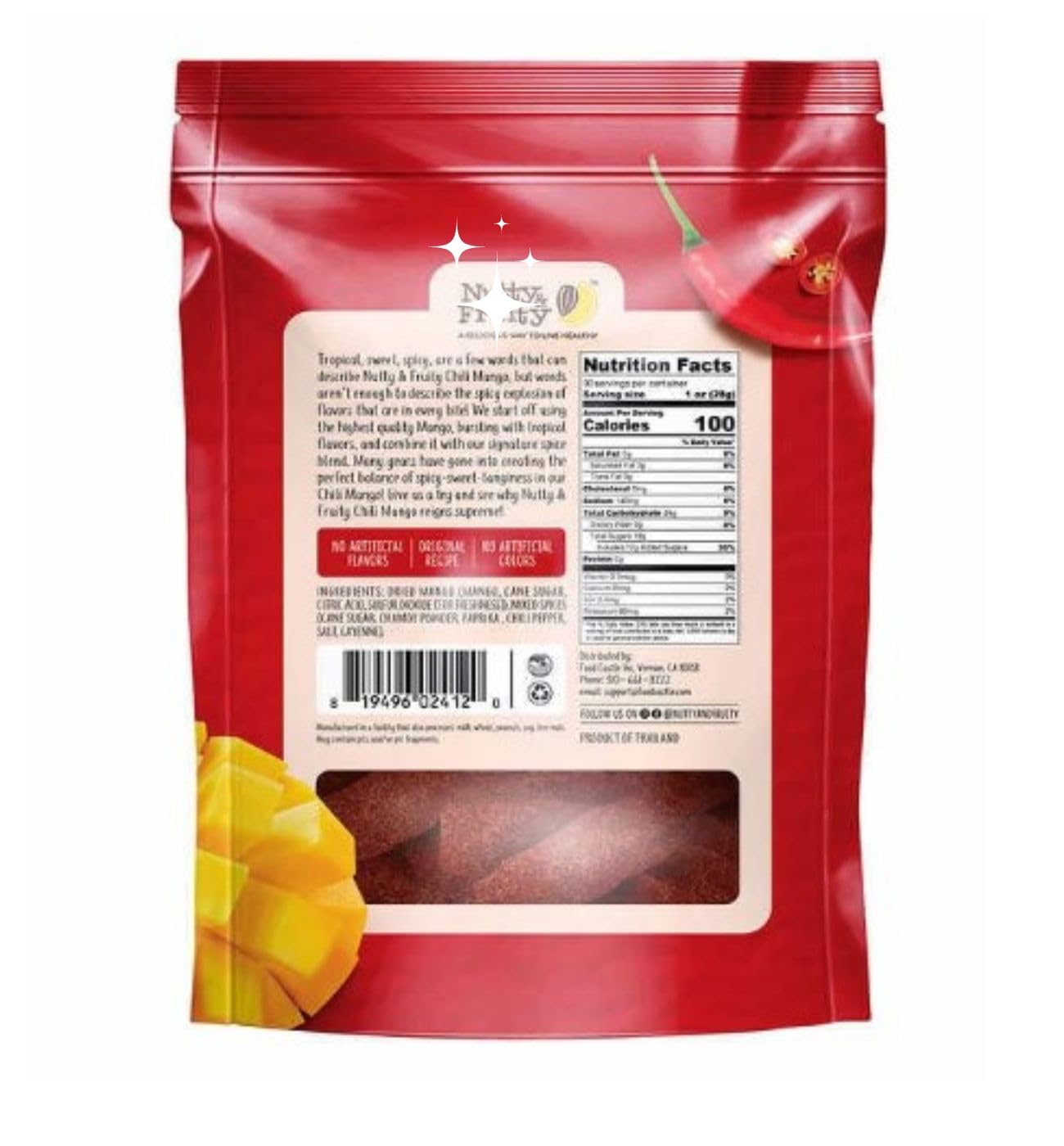 Spicy Dried Mango Slices - Hot Chili Mango Snack, 30oz Resealable Bag | Gluten-Free, Non-GMO, No Artificial Colors | Rich in Vitamin C | Perfect for Office Snacks, Road Trips & Healthy On-The-Go Treats