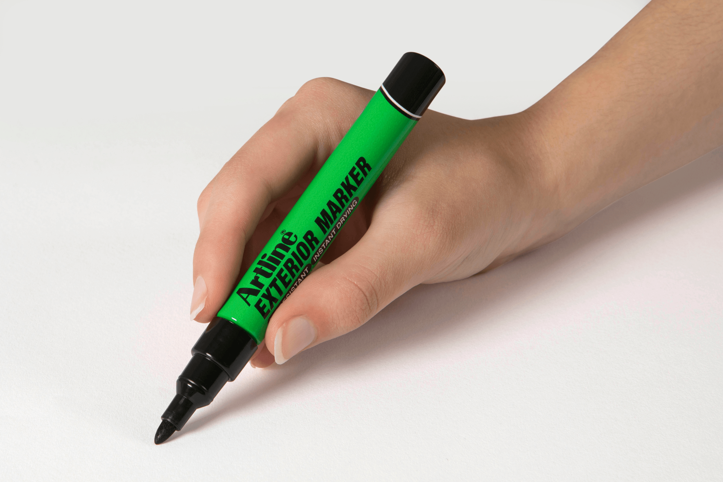 Artline Exterior Permanent Markers - 12 Pack, Bullet Tip, Black Ink - Ideal for Outdoor Signs, Labeling, and DIY Projects