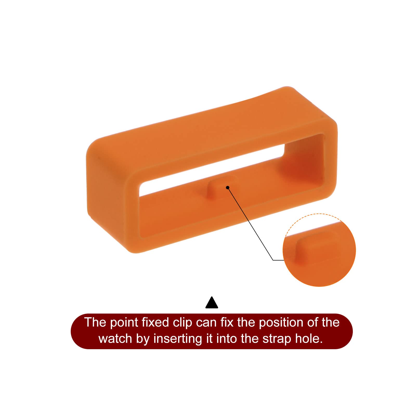 HARFINGTON 6-Pack 18mm Watch Strap Loop Fastener Rings - Orange Red | Secure Watch Band Holder for Sports, Fitness & Everyday Wear