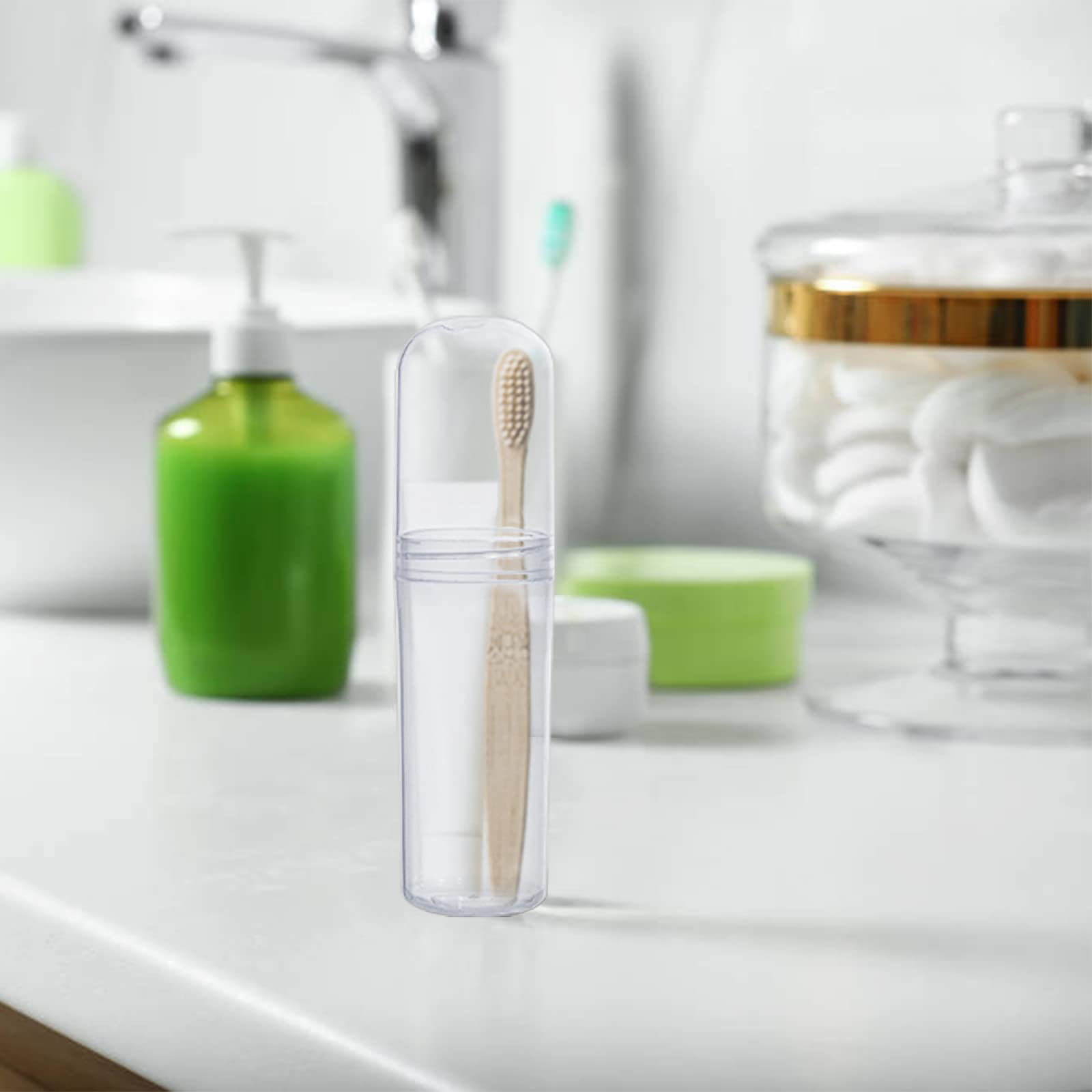 Yeeco Clear Toothbrush Travel Case - 2 Pack Plastic Toothbrush Holder for Travel (7.9