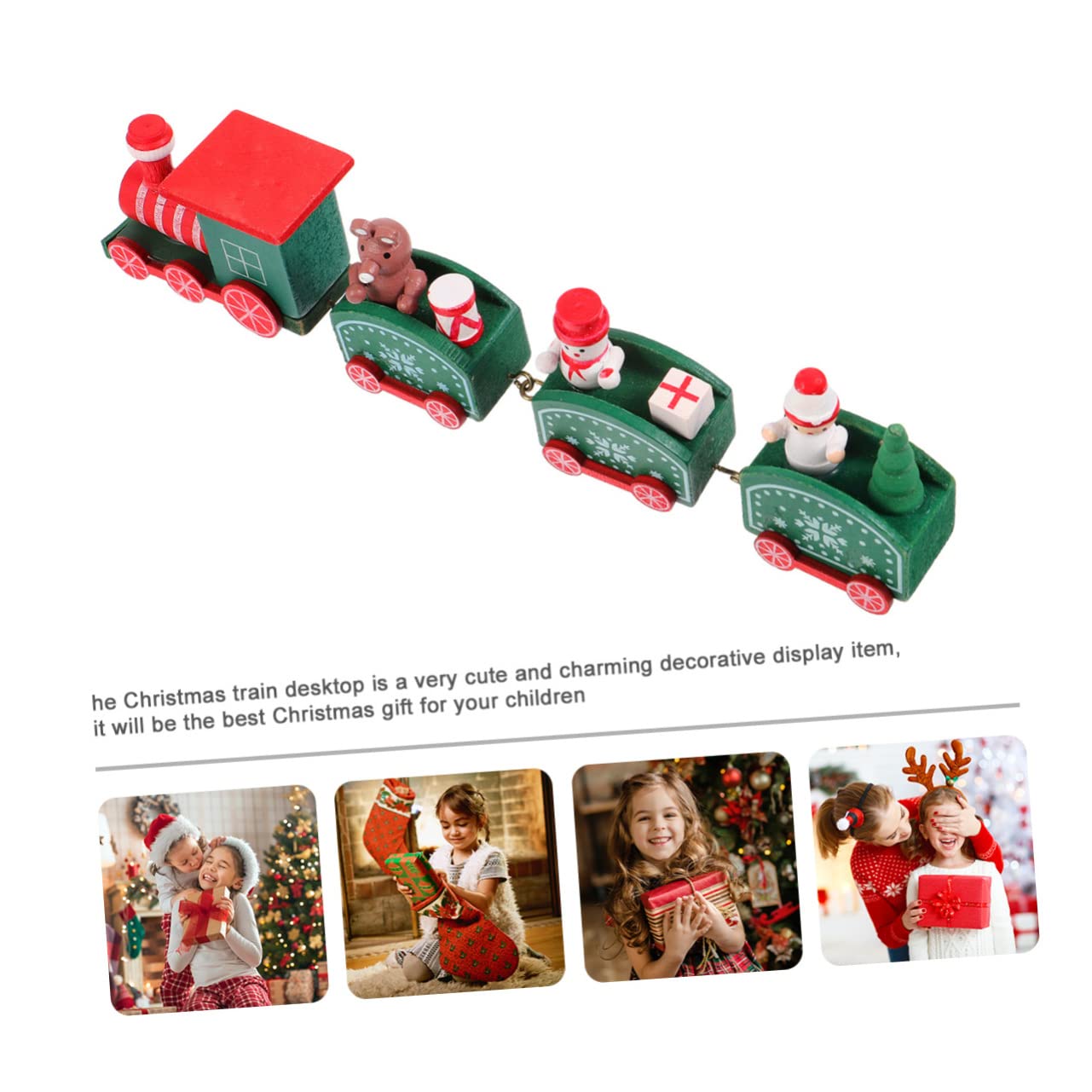 Wooden Christmas Train Toy for Kids - Mini Holiday Decor & Play