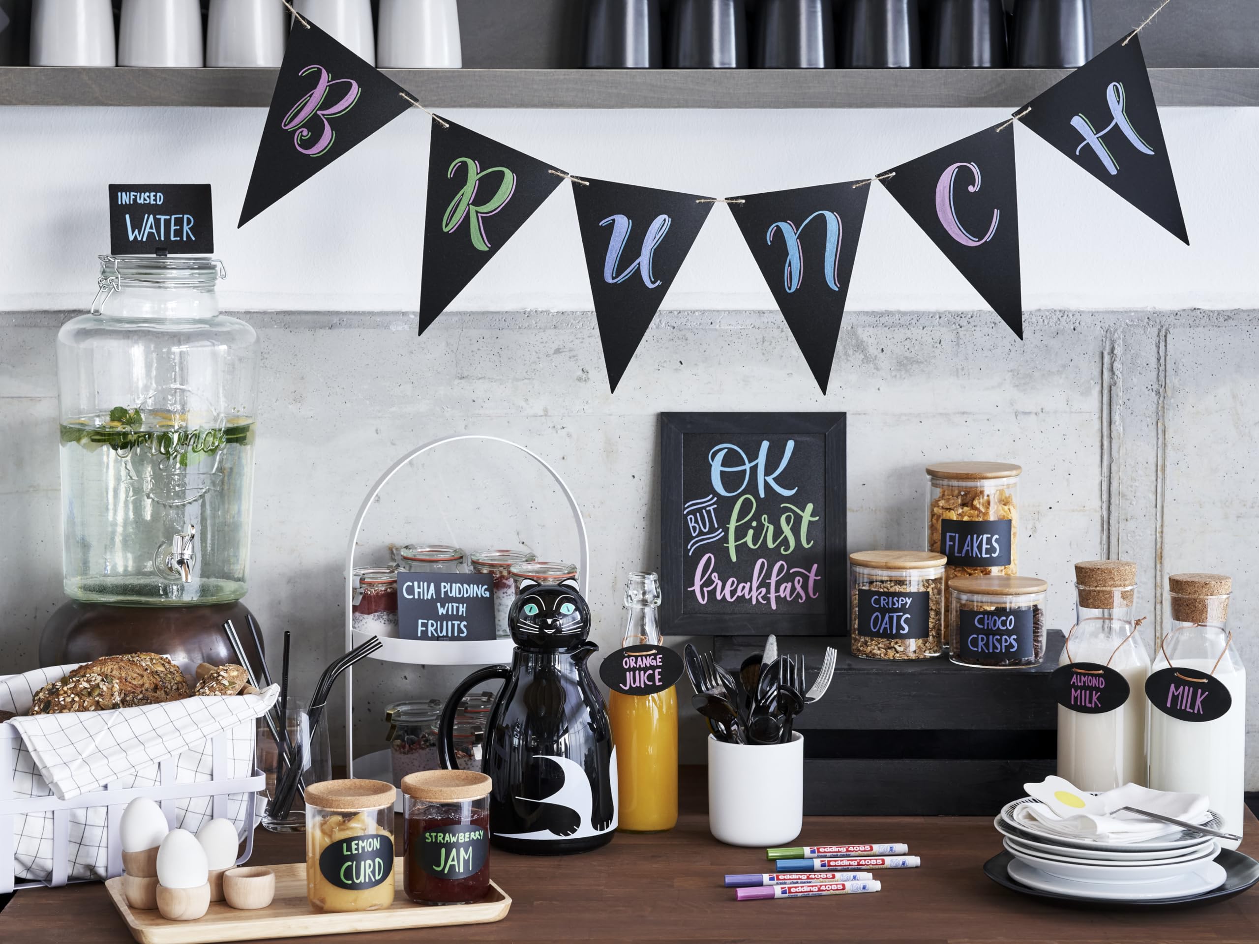 Edding 4085 Chalk Marker - Pastel Yellow, 1 Fine Tip Chalk Pen with 1-2mm Round Nib - Opaque Liquid Chalk Marker for Chalkboards, Windows, Glass & Mirrors - Perfect for Restaurants, Cafes, Retail Signs & DIY Home Decor