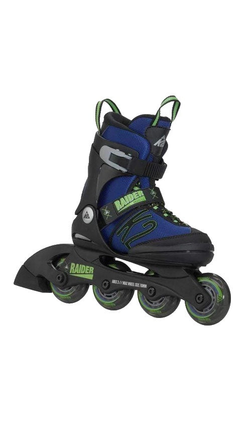 K2 Raider Junior Inline Skates for Kids - Blue & Green Rollerblades | Perfect for Outdoor Fun, Skate Parks & Beginner Skaters