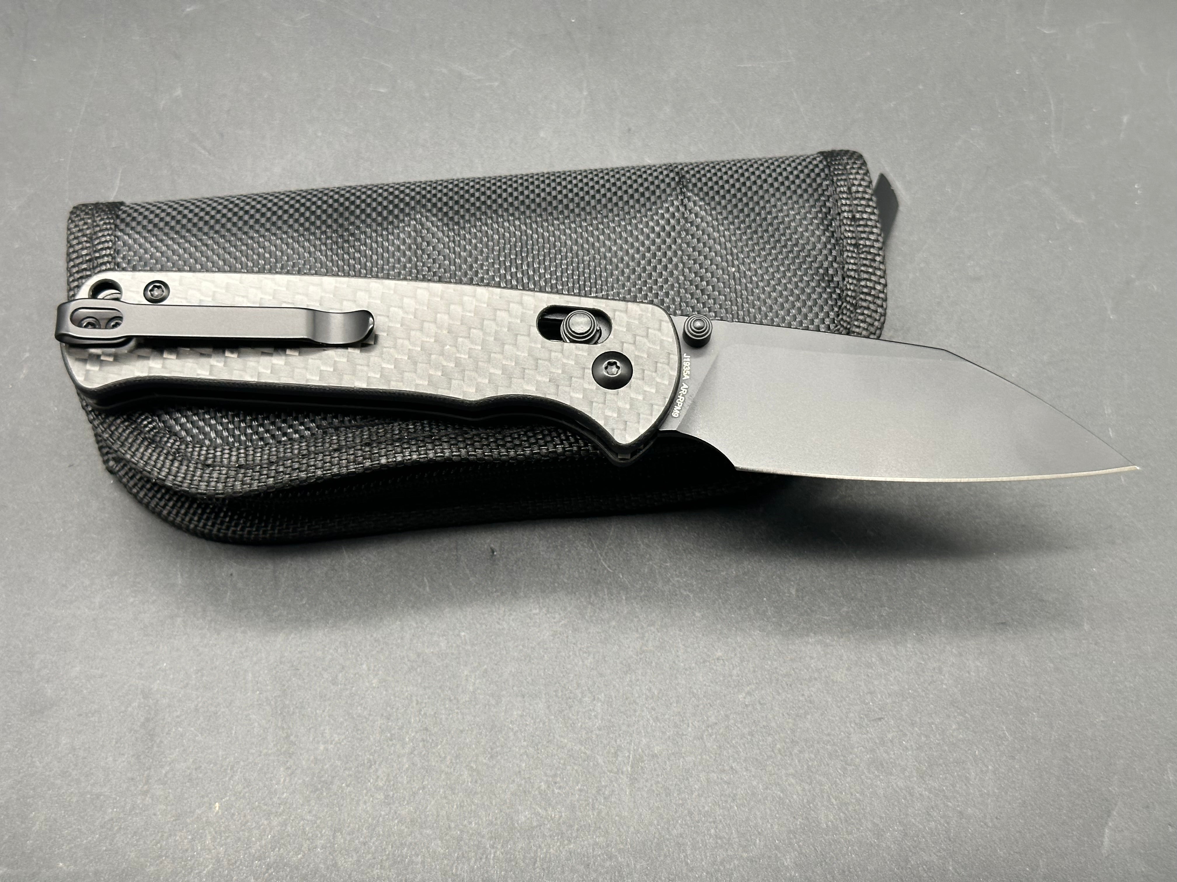 CJRB Hectare Folding Knife - AR-RPM9 Steel Blade, Carbon Fiber Handle - EDC Pocket Knife for Outdoor, Camping & Everyday Carry