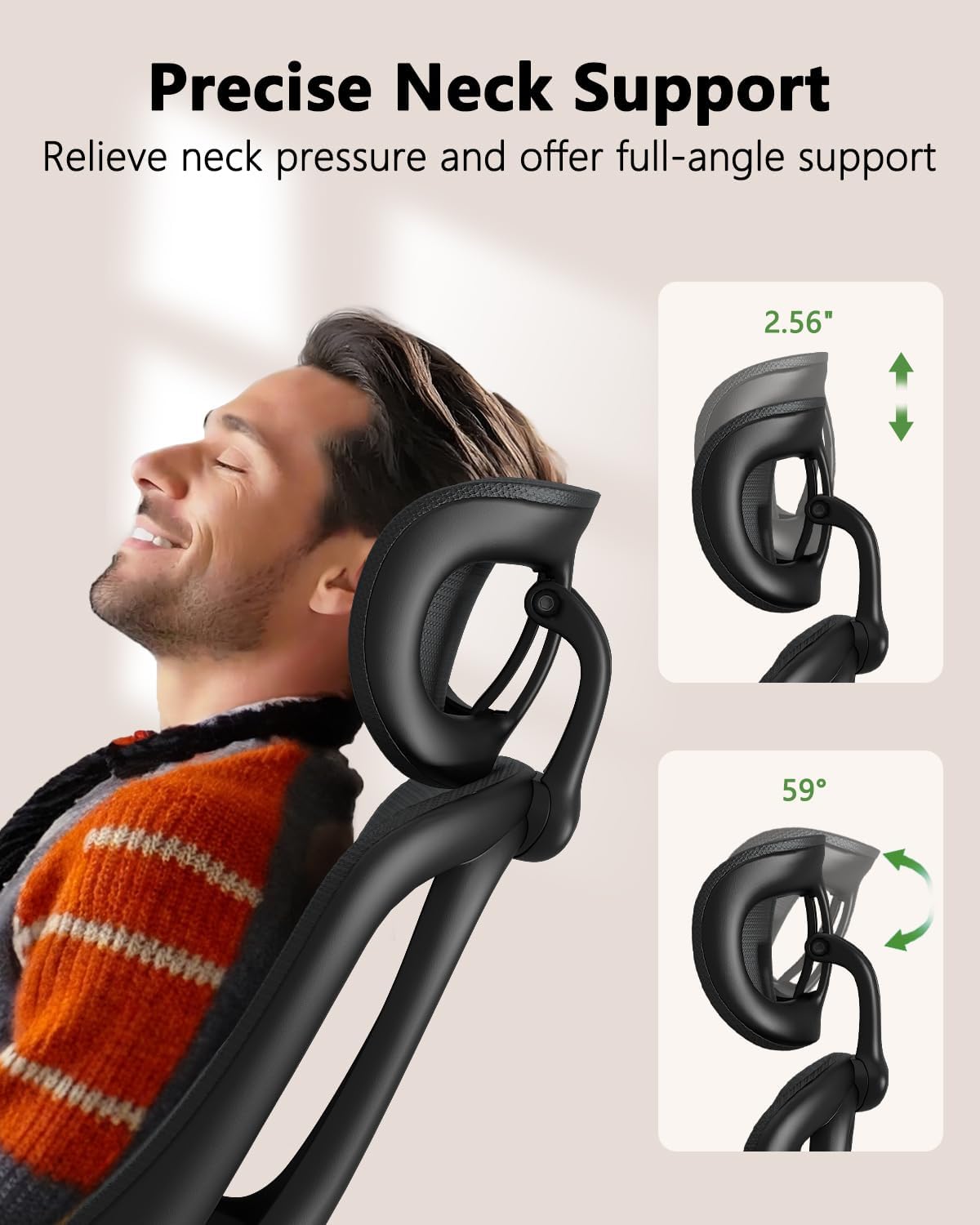 Ergonomic High Back Office Chair with 3D Adjustable Armrests & Lumbar Support - Breathable Mesh Computer Desk Chair with Headrest - Perfect for Home Office, Gaming, Remote Work & Study Sessions