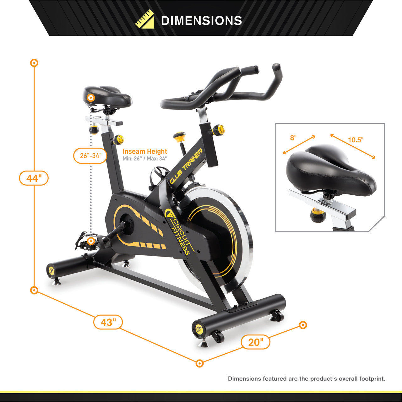 Circuit Fitness AMZ 955BK Indoor Cycling Bike with 40 lbs Flywheel - Heavy Duty Exercise Bike for Home Gym, Cardio Workout & Weight Loss - Perfect for Small Spaces & Apartment Fitness