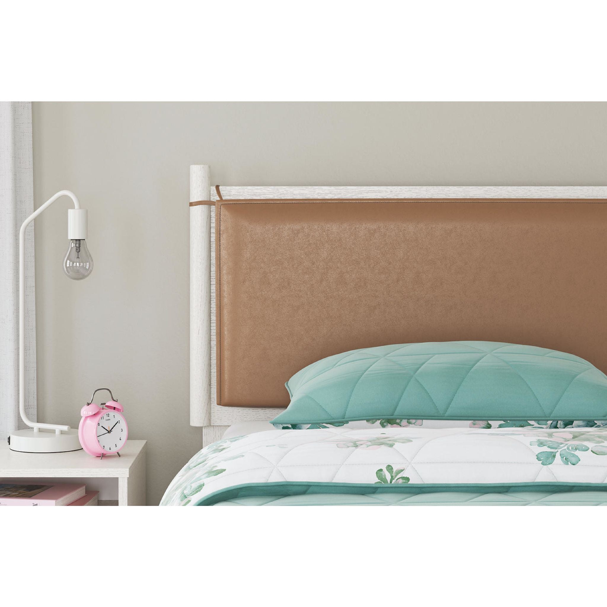 Aprilyn Twin Panel Headboard - White Upholstered Bed Frame Headboard for Girls & Teens Bedroom Decor | Perfect for Modern, Farmhouse & Dorm Room Styles