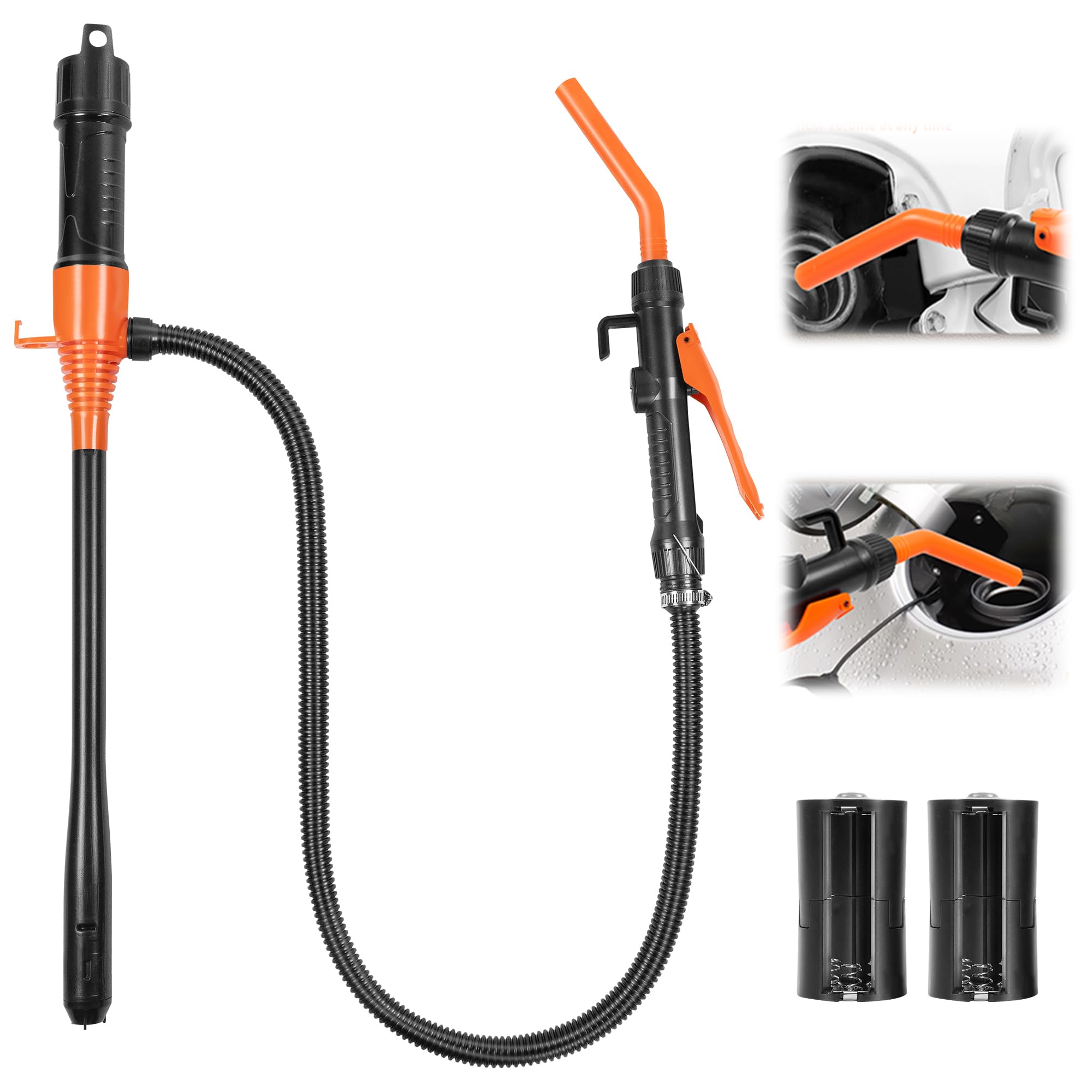 12V Portable Battery Powered Fuel Transfer Pump - Universal Gasoline & Diesel Siphon Pump for Cars, Trucks, Boats & ATVs - Emergency Fuel Transfer Solution for Garage, Roadside, Marine & Camping - Perfect for Emergency Preparedness, Vehicle Maintenance, Outdoor Adventures & Power Outages