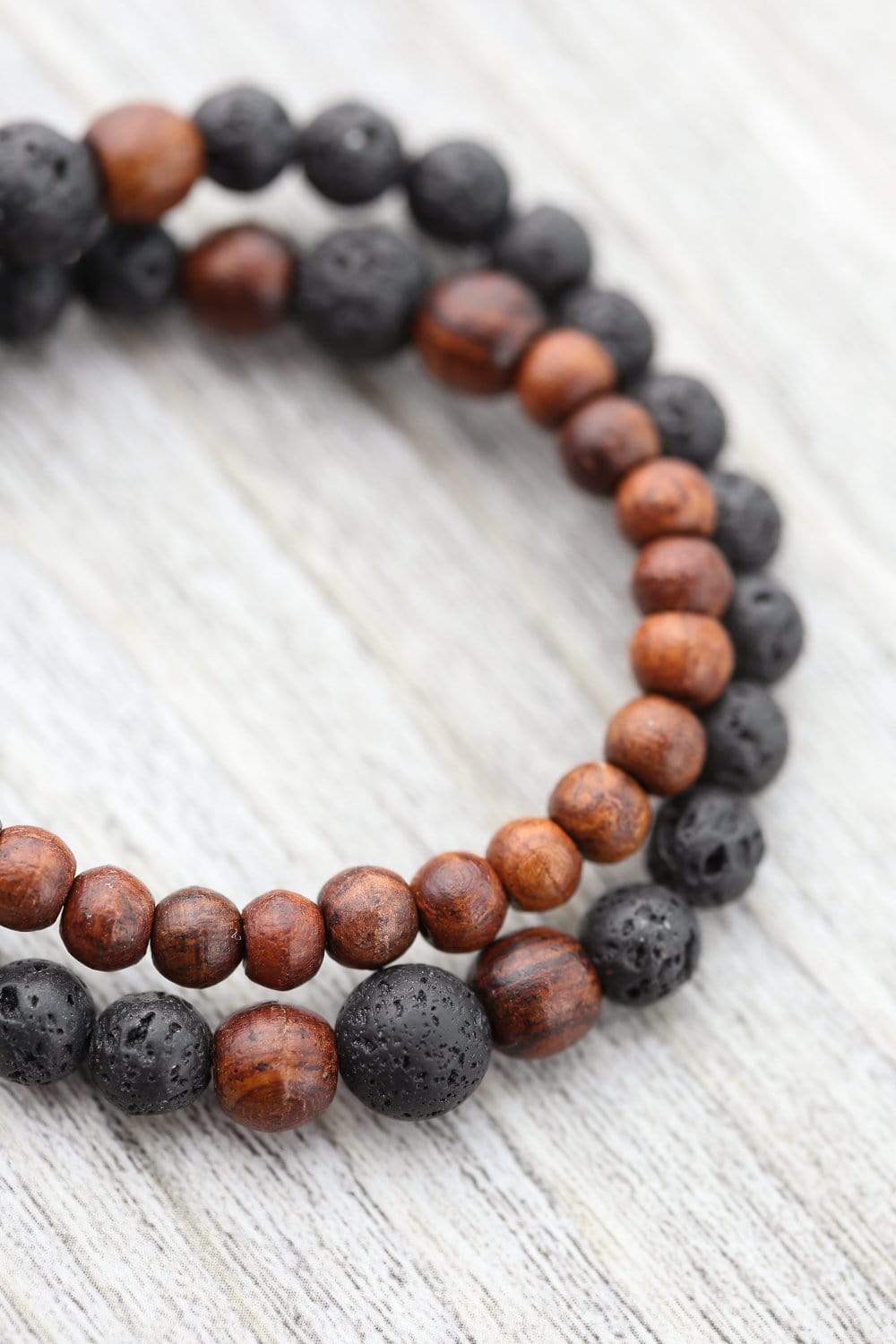Healing Rosewood & Lava Rock Wrist Mala Bracelet - Natural Stress Relief & Meditation Beads for Yoga, Mindfulness & Spiritual Practice