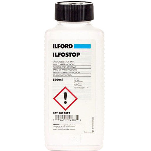 Ilford Ilfostop Stop Bath (500ml) - Professional Film & Darkroom Chemical for Black & White Photography - Perfect for Developing, Fixing & Stopping Film Processing