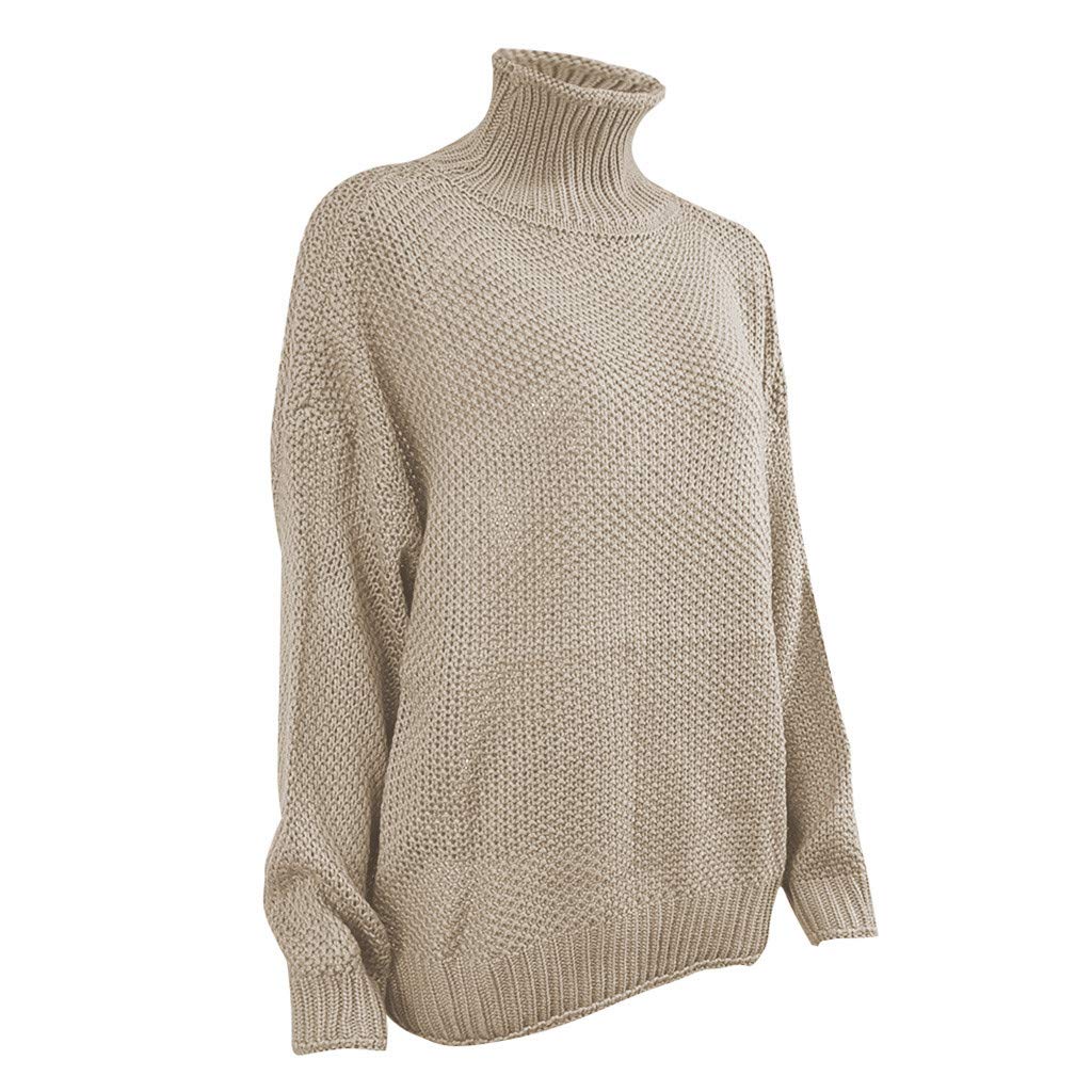 Women's Oversized Knit Sweater - Soft Crewneck Long Sleeve Pullover Top | Casual Winter Outerwear & Loungewear for Cozy Home Days