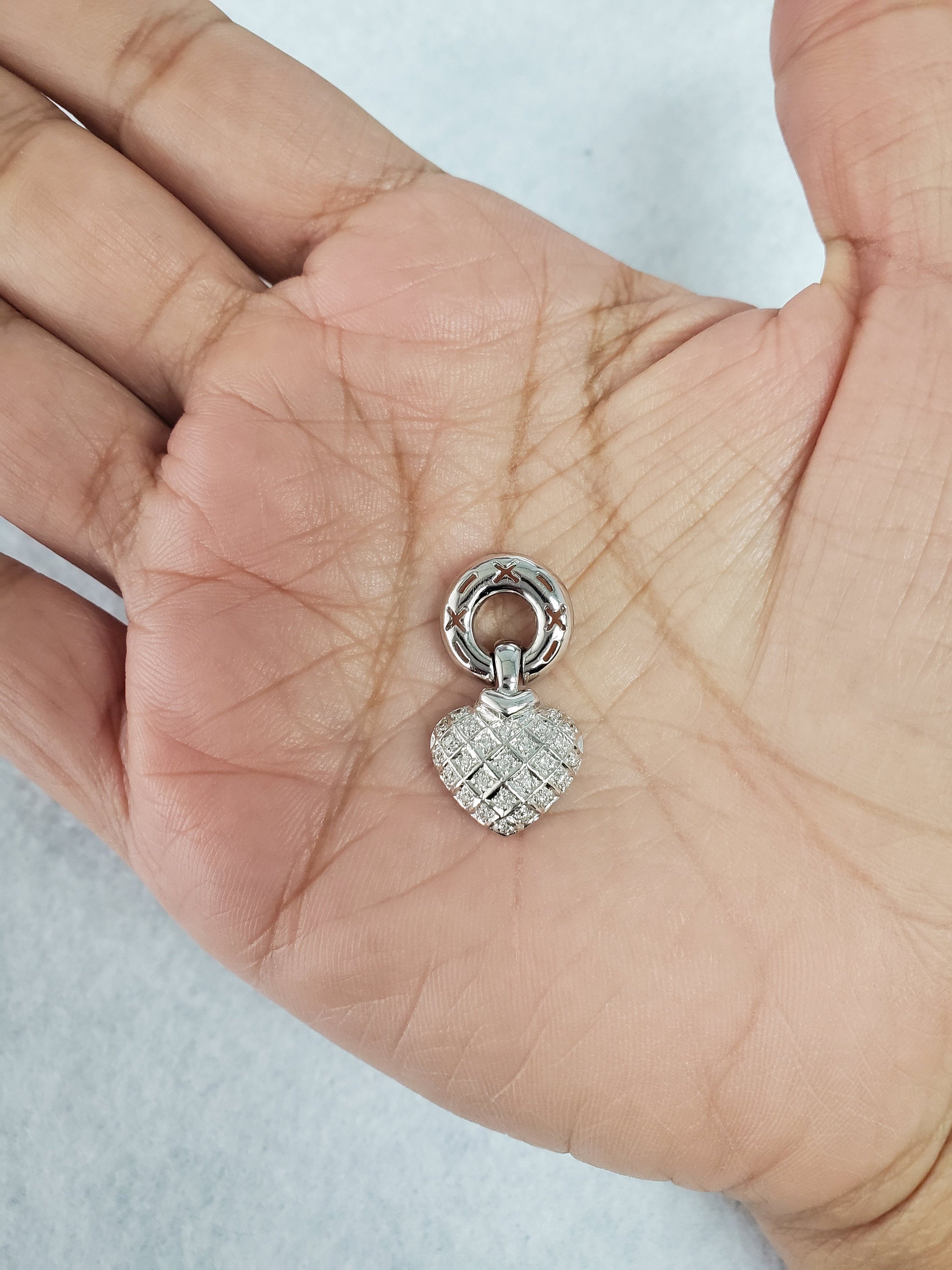 14K White Gold Heart Shaped Pave Diamond Necklace for Women - Elegant Valentine's Day Gift, Anniversary Jewelry & Romantic Date Night Accessory