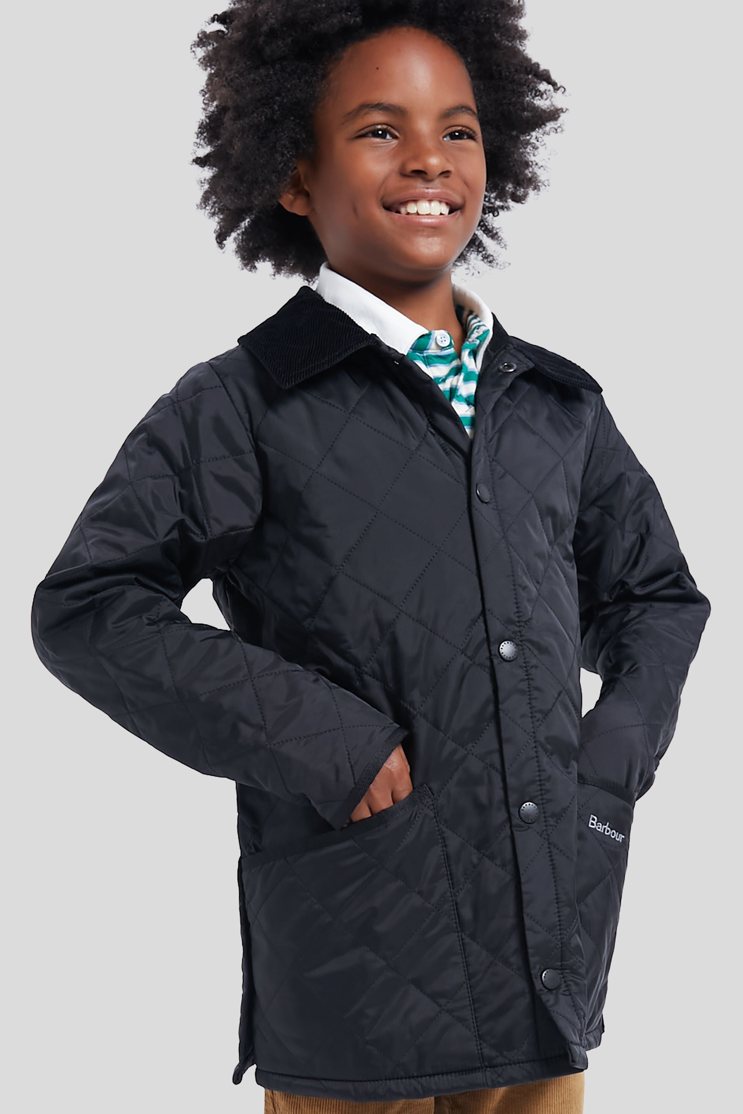 Boys Black Liddesdale Quilted Jacket - Warm Winter Coat for Kids - Water-Resistant Outdoor Puffer Vest for School, Playdates & Cold Weather Activities