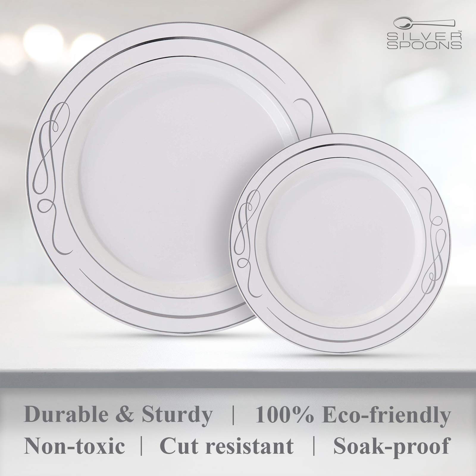 Premium 20-Piece Disposable Plastic Plate Set - 10.25