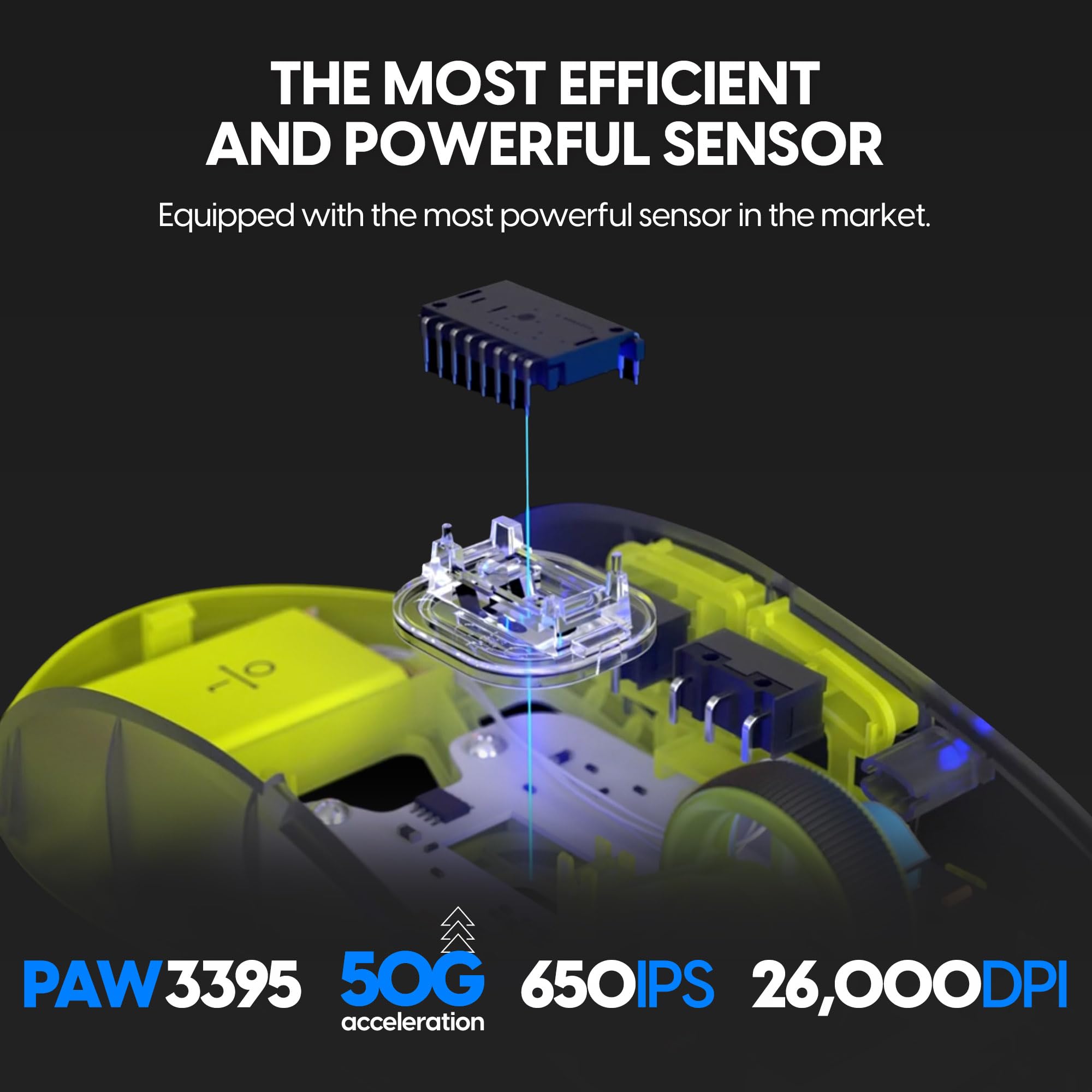 Pulsar X2H Wireless Gaming Mouse - Ultra Lightweight 54g, Symmetrical Design, 2.4GHz Connectivity, 1000Hz Polling Rate, PAW3395 26K DPI Optical Sensor, 100-Hour Battery Life (Acid Green) - Perfect for FPS, MOBA & Esports Gaming
